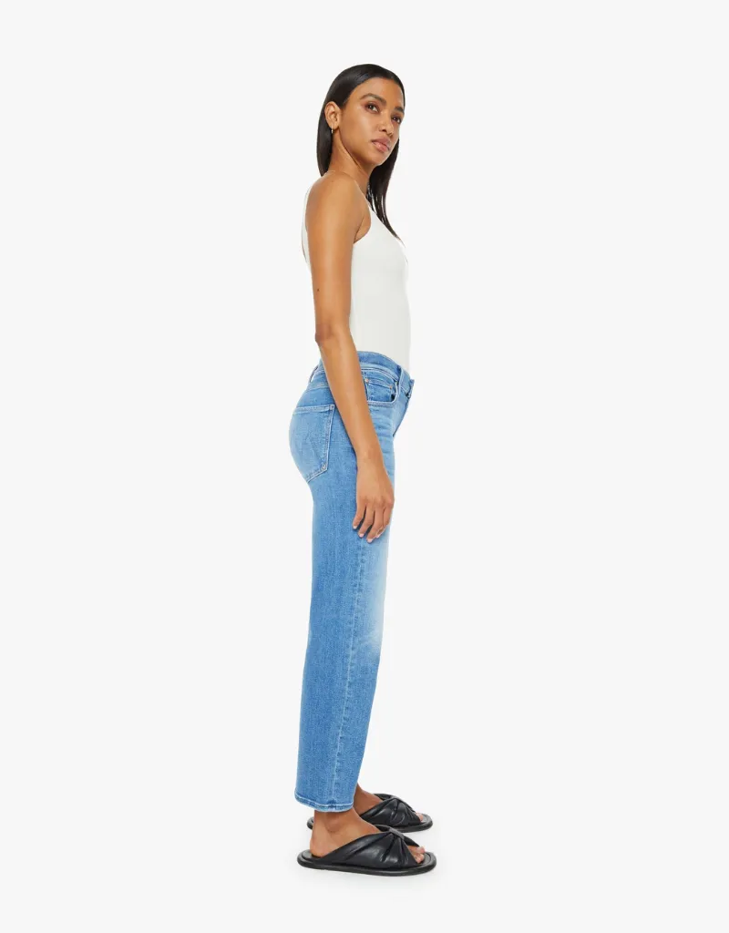 Mother The Mid Rise Rambler Zip Ankle Jeans in Out of the Blue