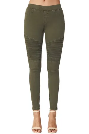 Moto Jeggings in Olive