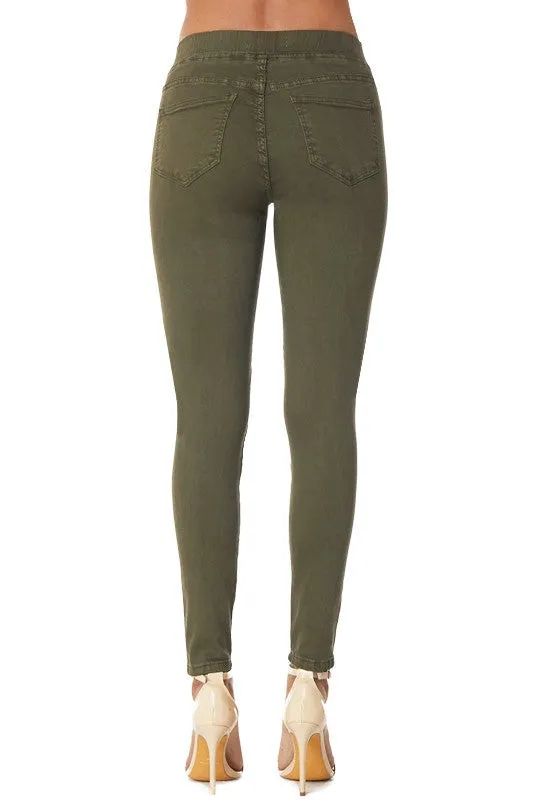 Moto Jeggings in Olive