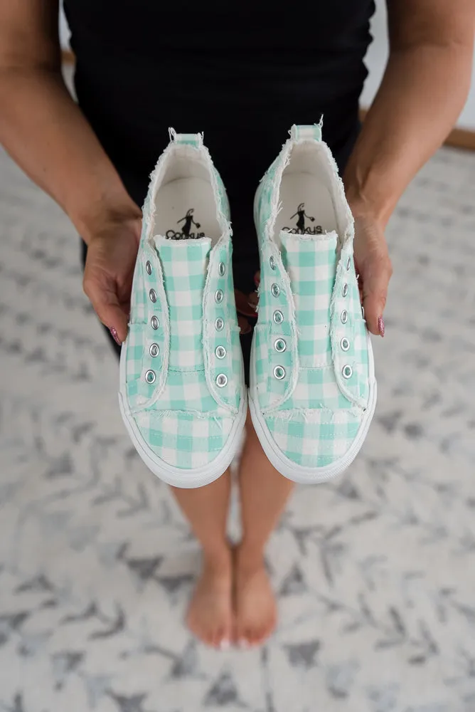 My Mint Gingham Babalu Shoes
