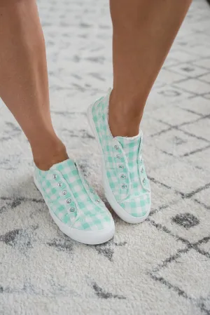 My Mint Gingham Babalu Shoes