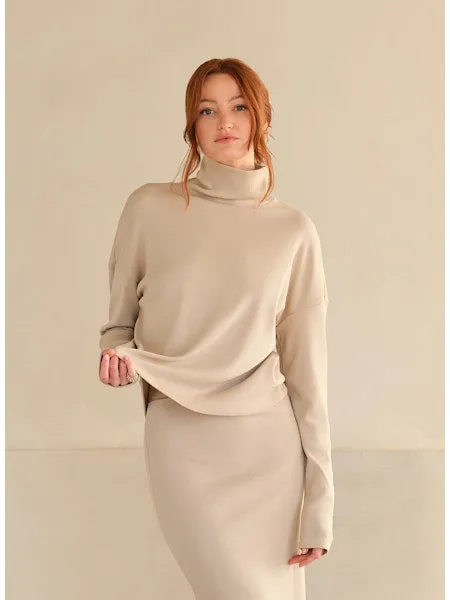 MYLES PRICE LS Boxy Funnel LuxRib Top