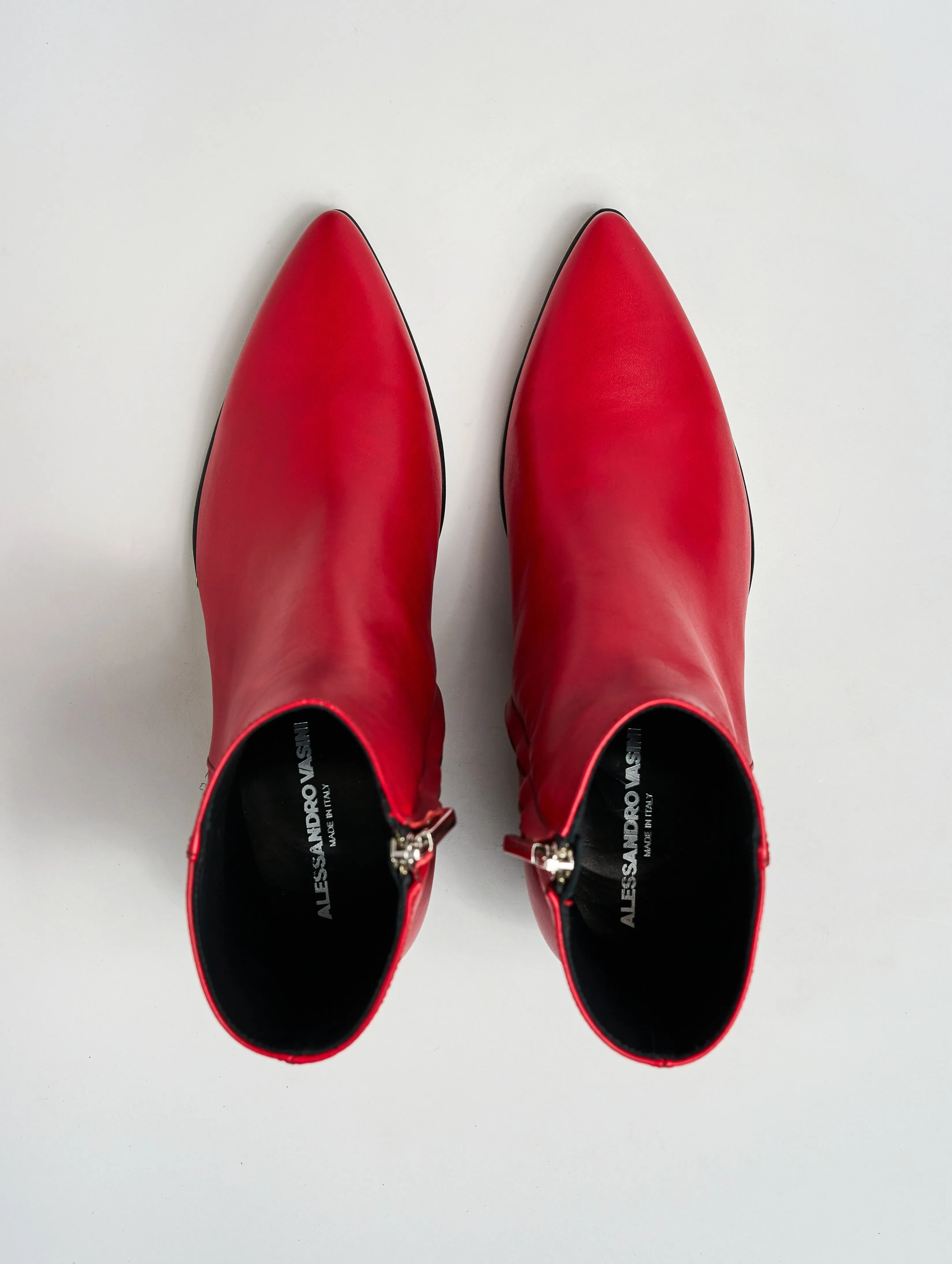NICO 60MM ANKLE BOOT IN RED CALFSKIN