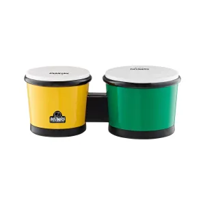 NINO Percussion NINO19G/Y 6-1/2 7-1/2inch ABS Bongo, Green/Yellow