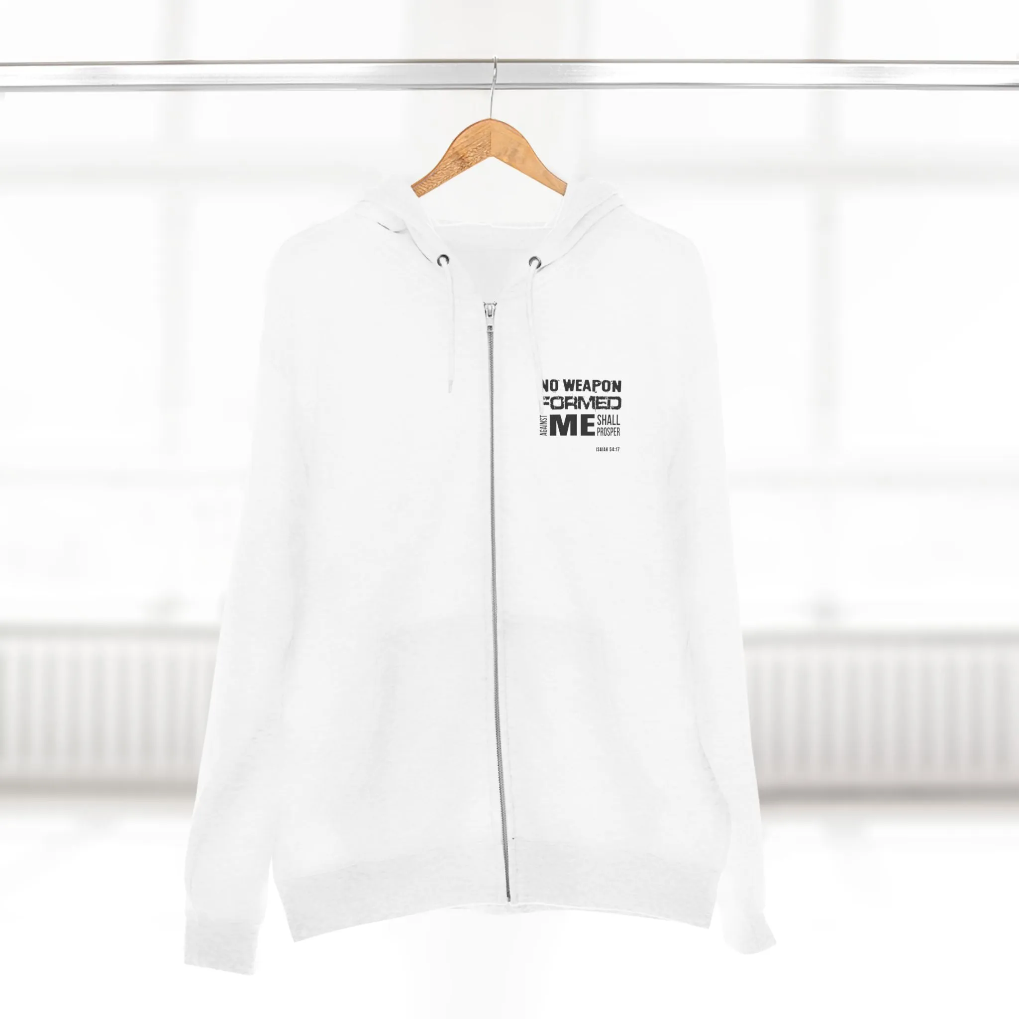 No Weapon Formed Against Me Shall Prosper Unisex Zip Hoodie