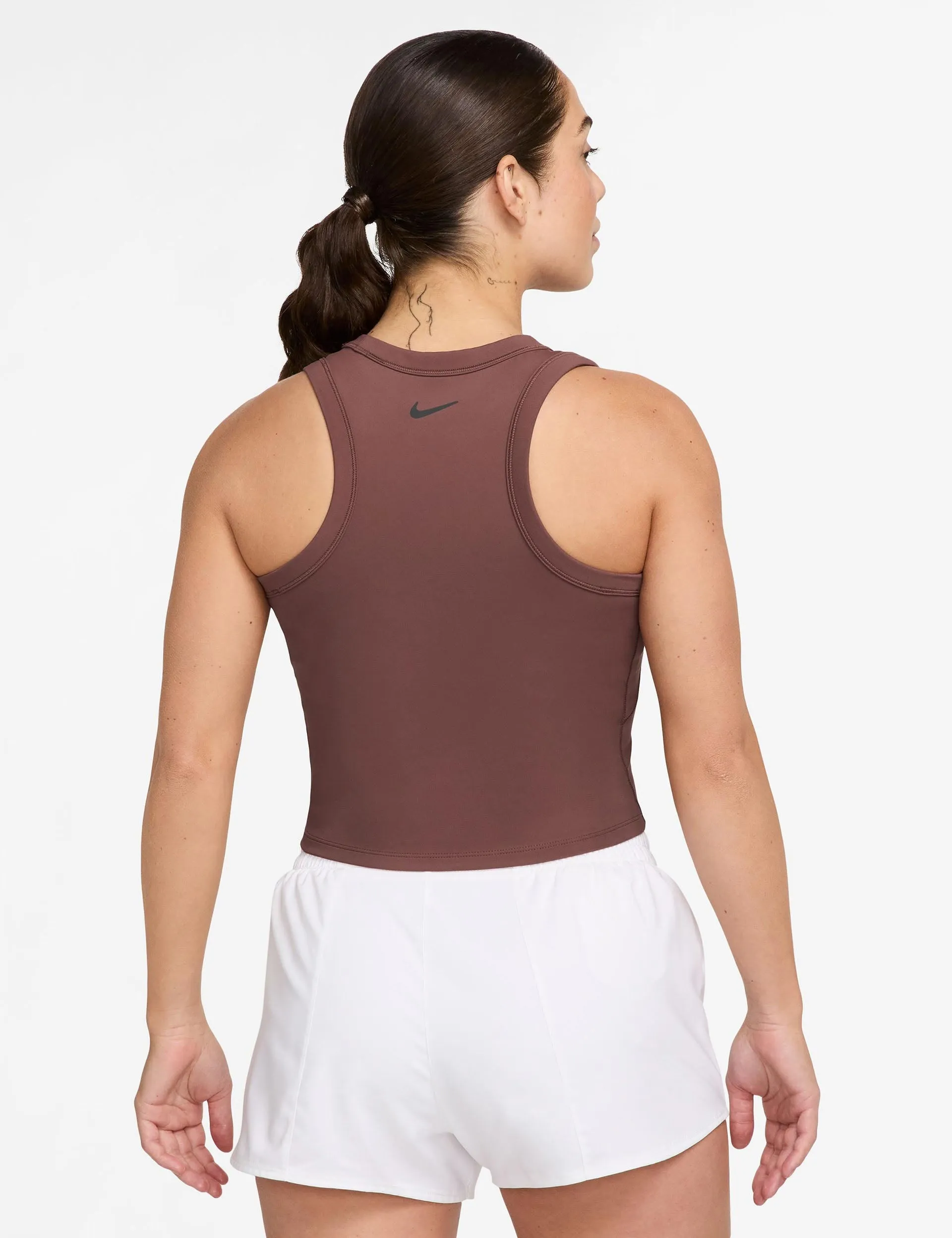 One Fitted Dri-FIT Cropped Tank Top - Red Sepia/Black
