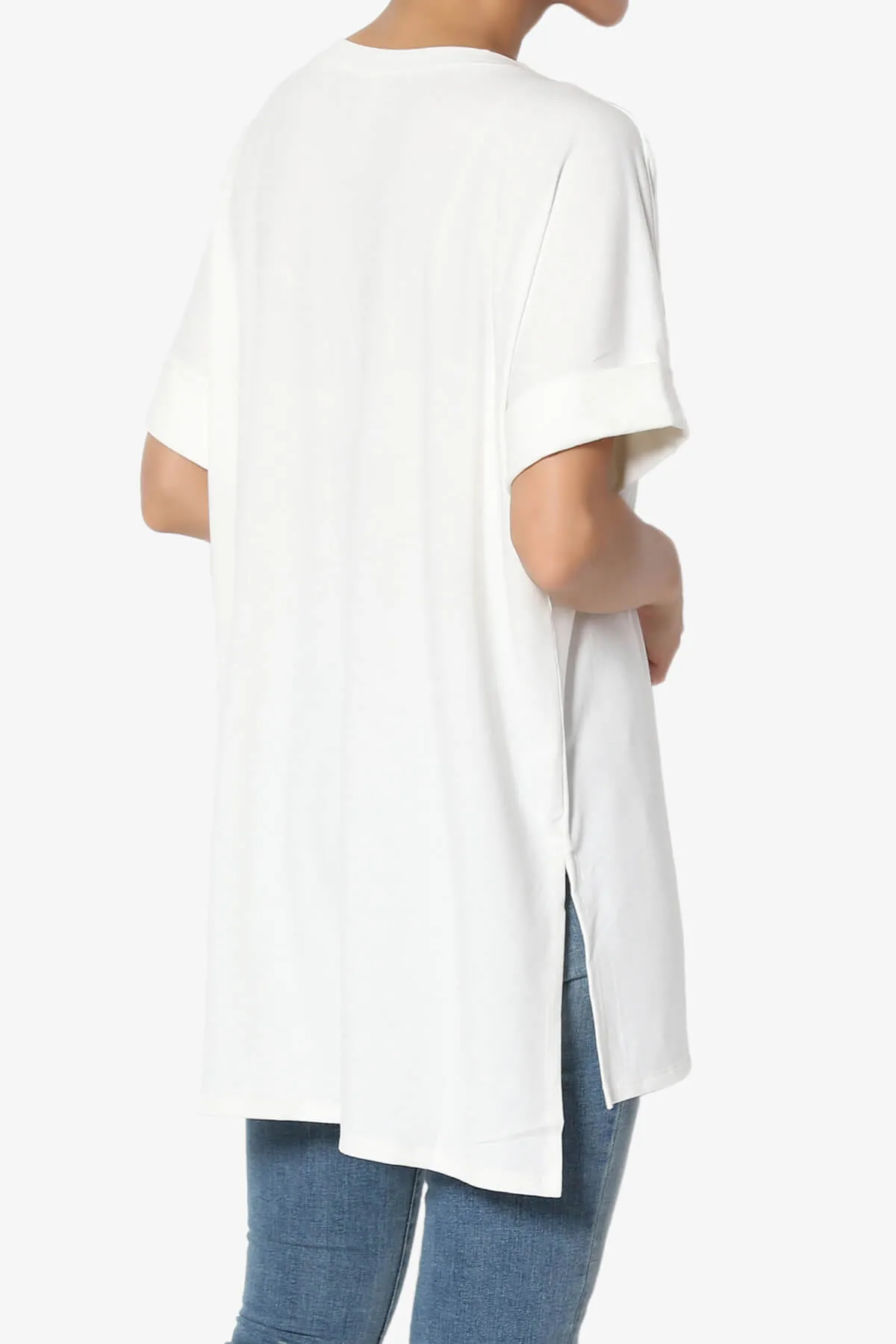 Onella Round Neck Rolled Short Sleeve Top MORE COLORS