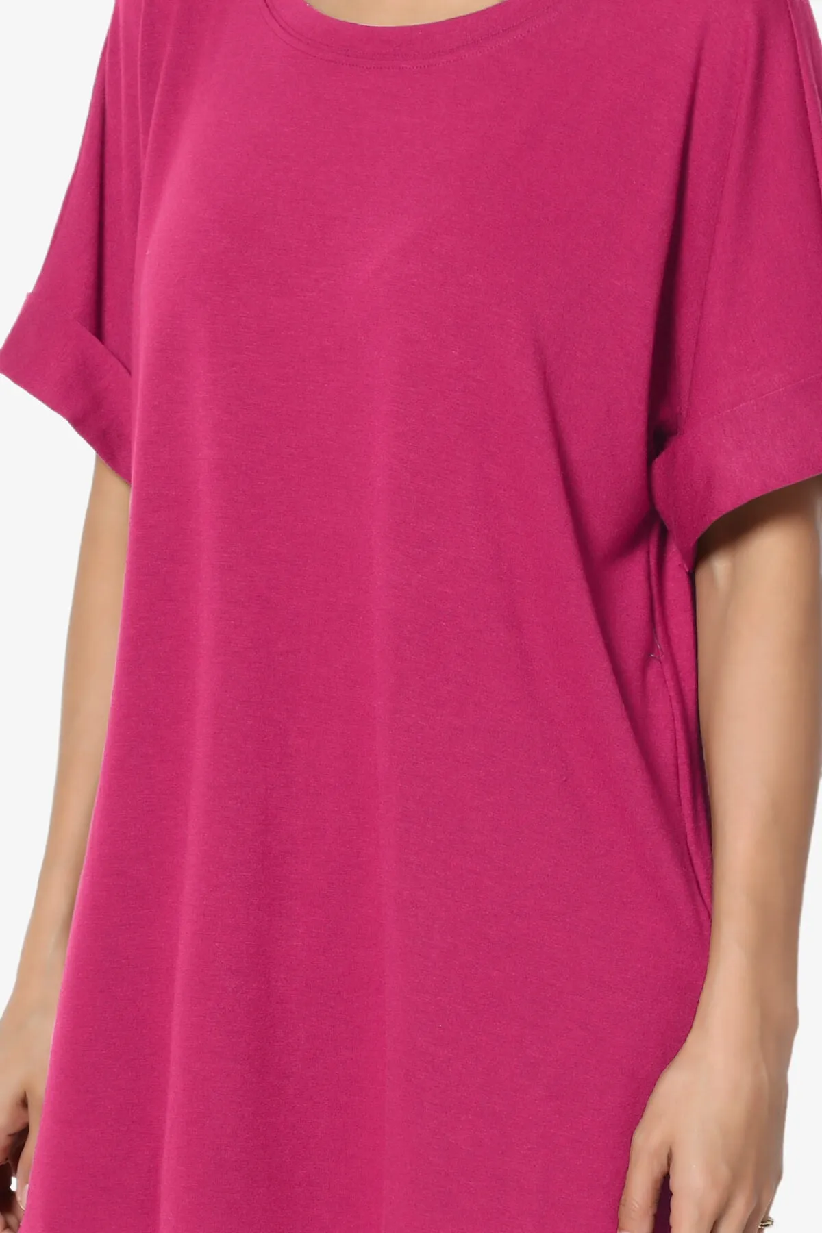 Onella Round Neck Rolled Short Sleeve Top MORE COLORS