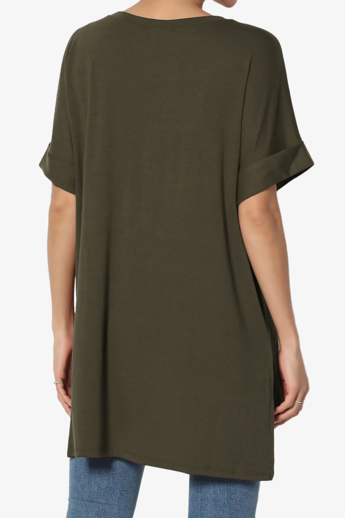 Onella Round Neck Rolled Short Sleeve Top MORE COLORS