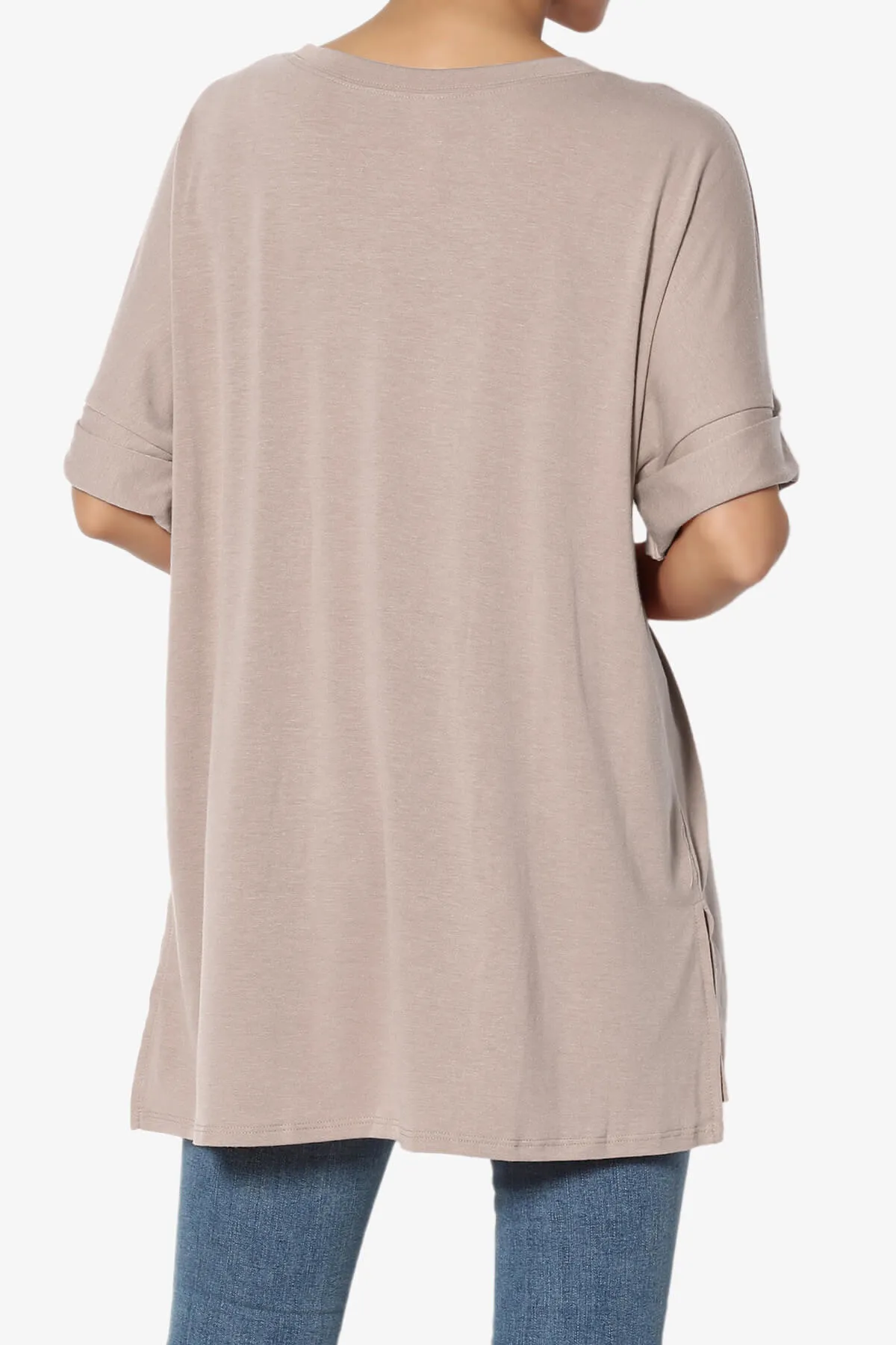 Onella Round Neck Rolled Short Sleeve Top MORE COLORS