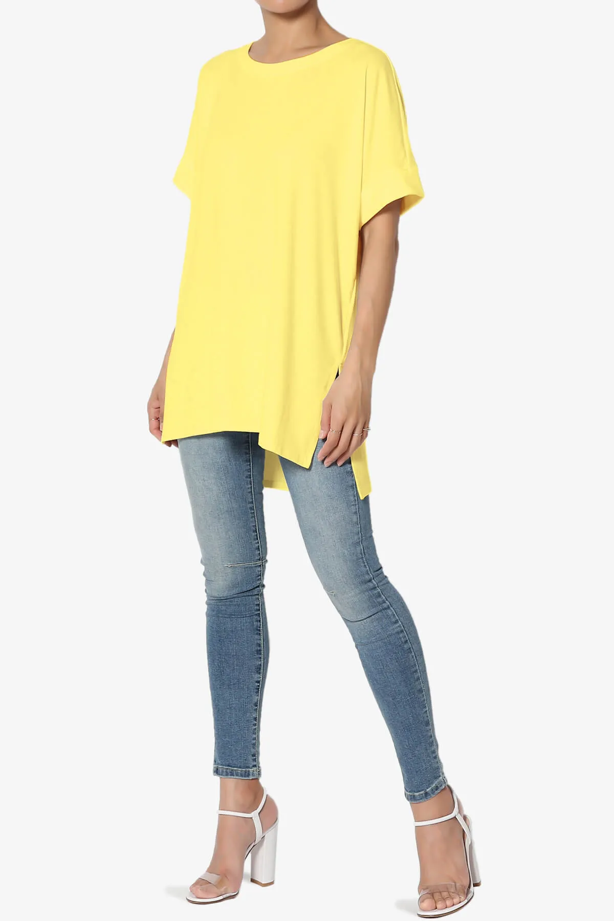 Onella Round Neck Rolled Short Sleeve Top MORE COLORS