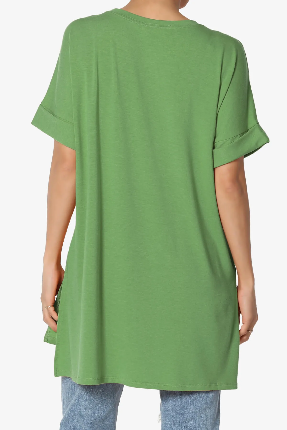 Onella Round Neck Rolled Short Sleeve Top MORE COLORS