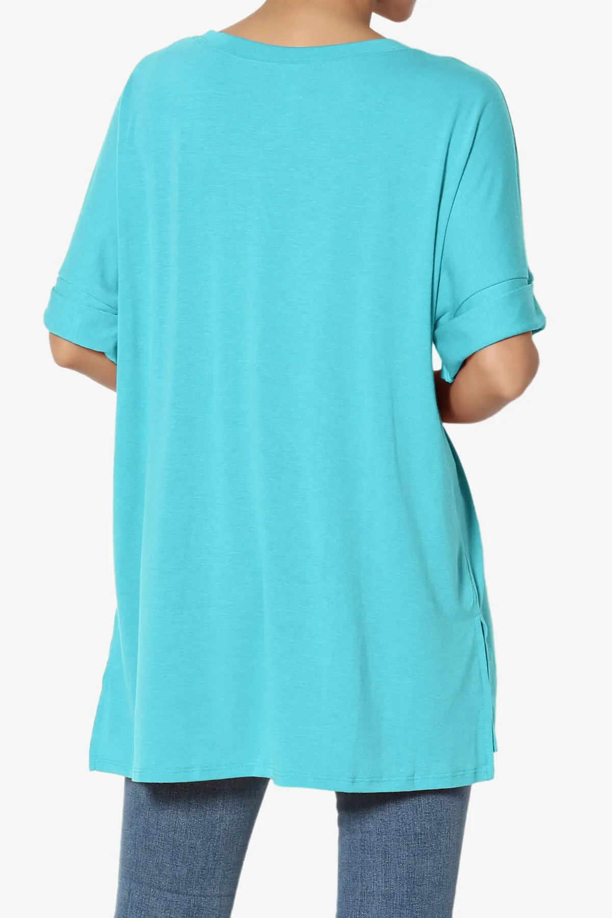Onella Round Neck Rolled Short Sleeve Top MORE COLORS