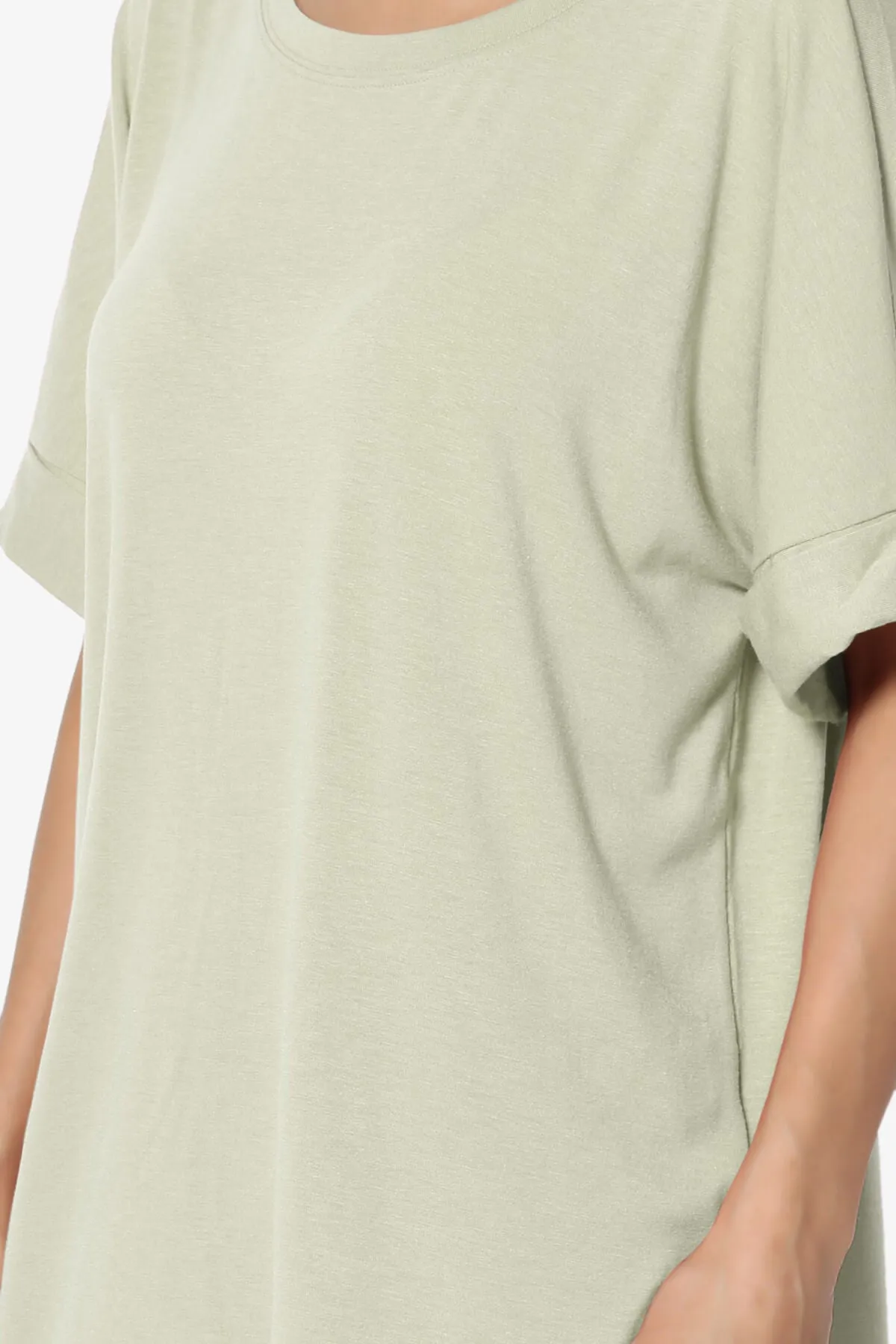 Onella Round Neck Rolled Short Sleeve Top MORE COLORS