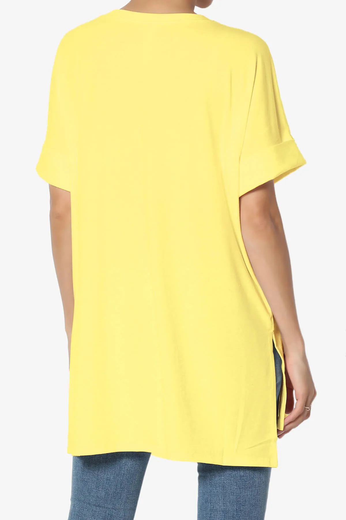 Onella Round Neck Rolled Short Sleeve Top MORE COLORS
