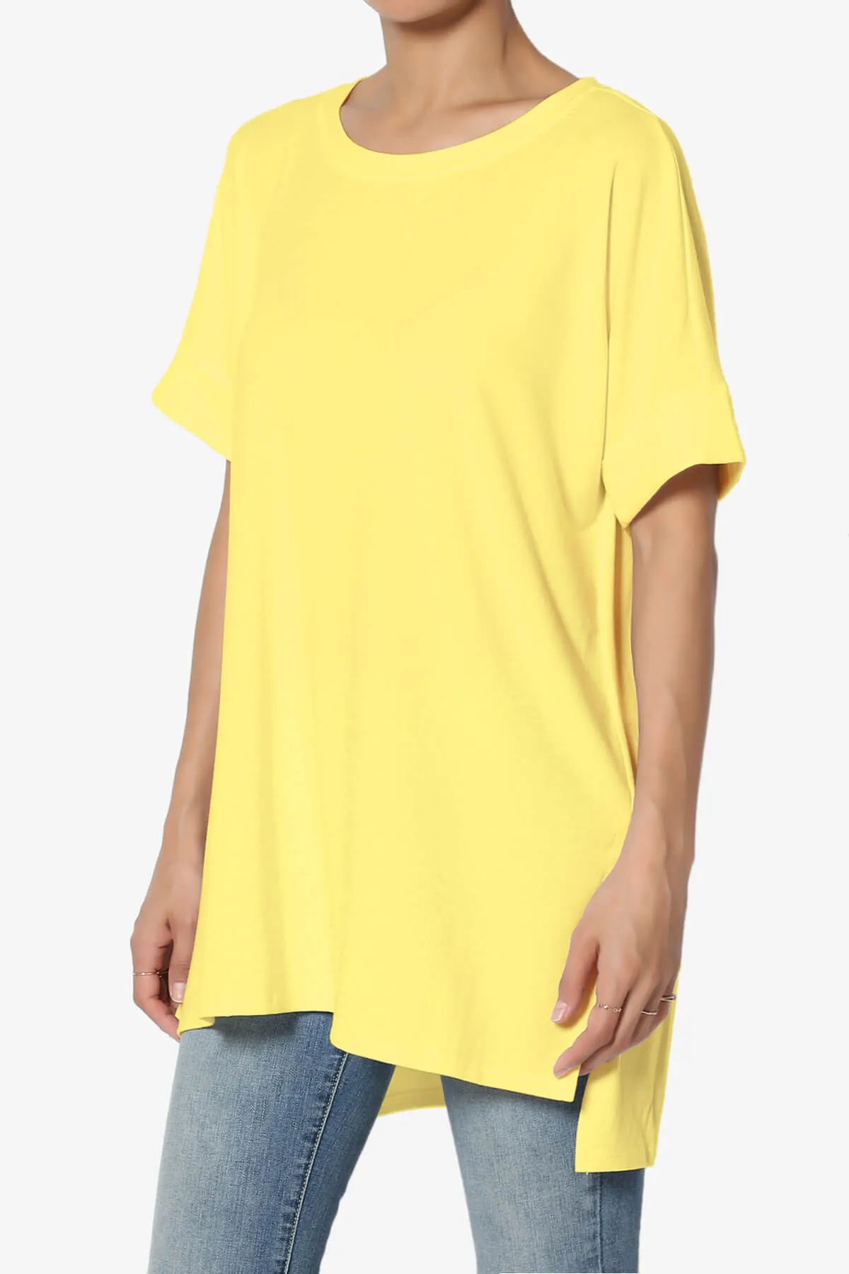 Onella Round Neck Rolled Short Sleeve Top MORE COLORS