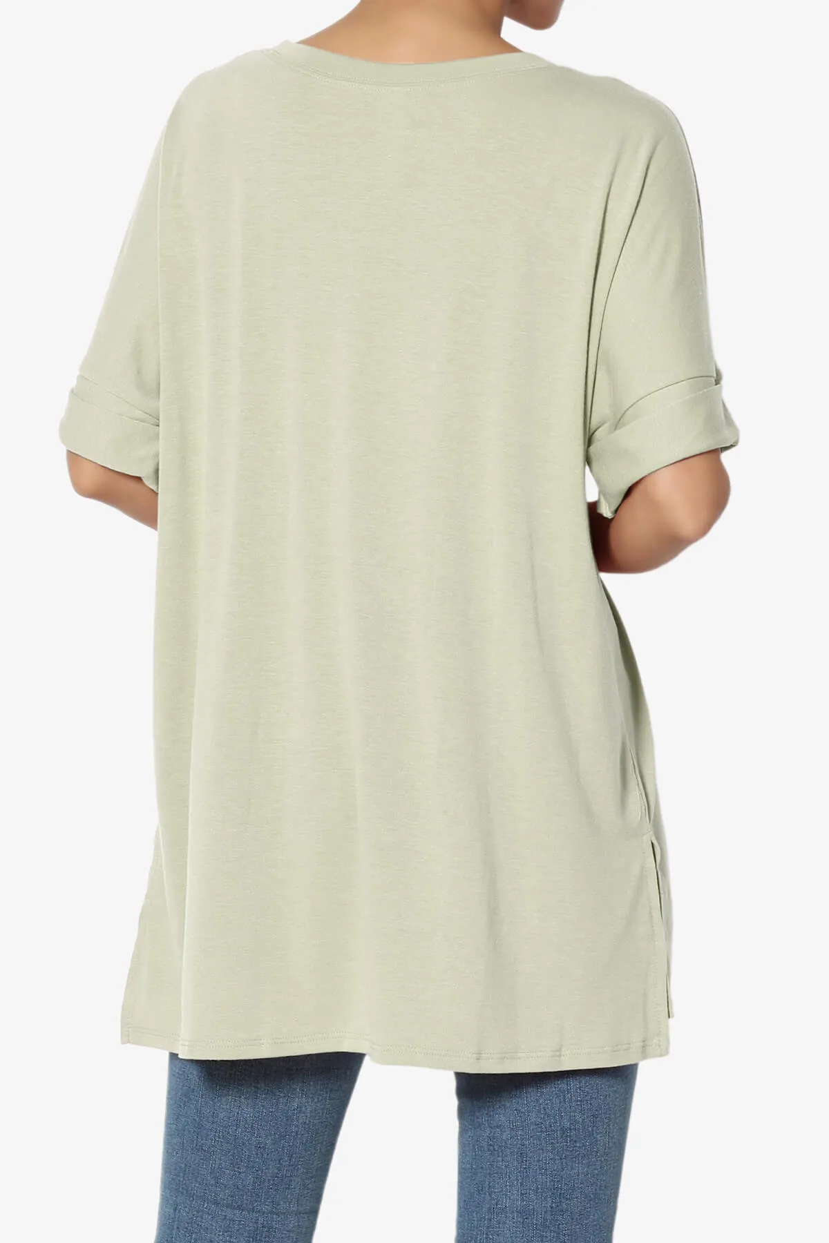 Onella Round Neck Rolled Short Sleeve Top MORE COLORS