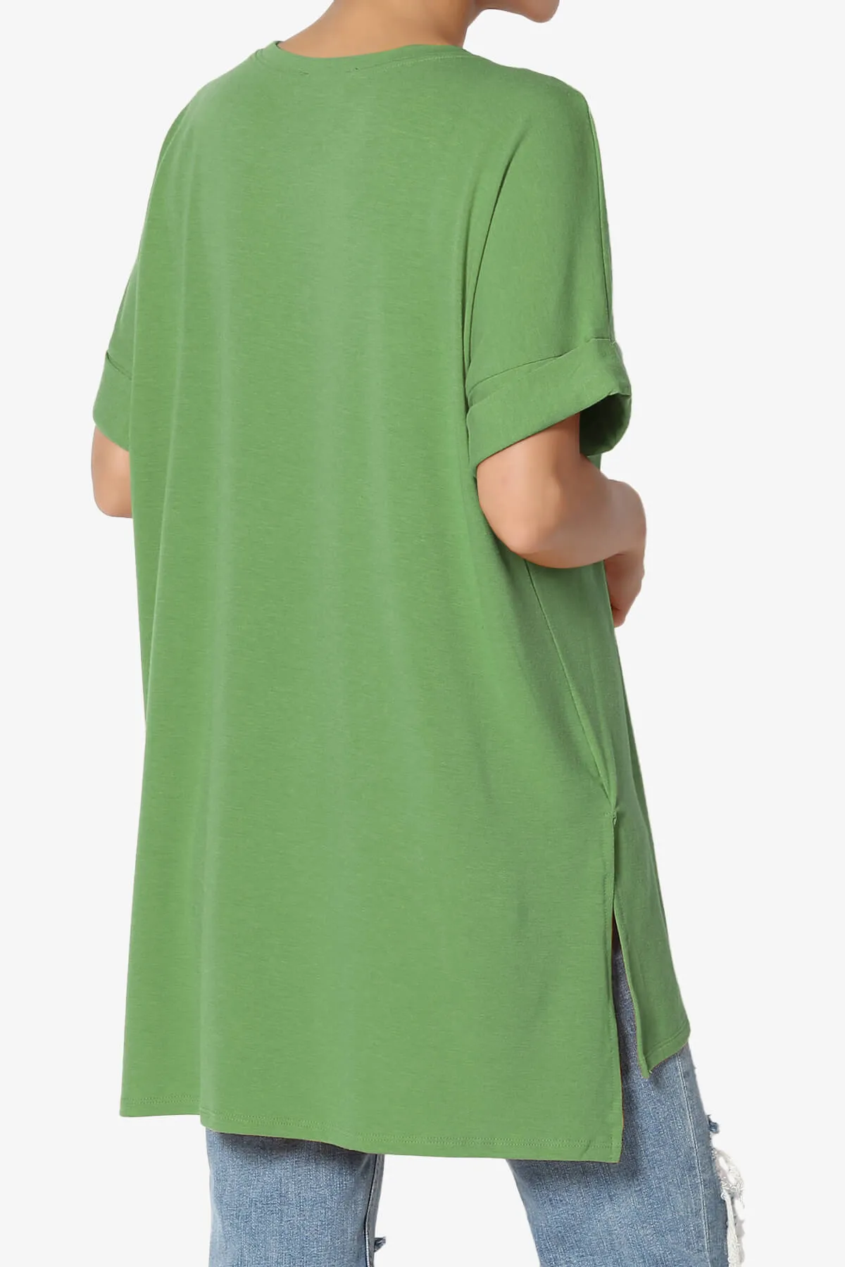 Onella Round Neck Rolled Short Sleeve Top MORE COLORS