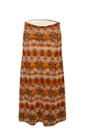 ORANGE GRUNGE FULL LINED MESH SKIRT