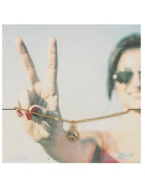 PEACE OUT GURL CHARM ANKLET - GOLD