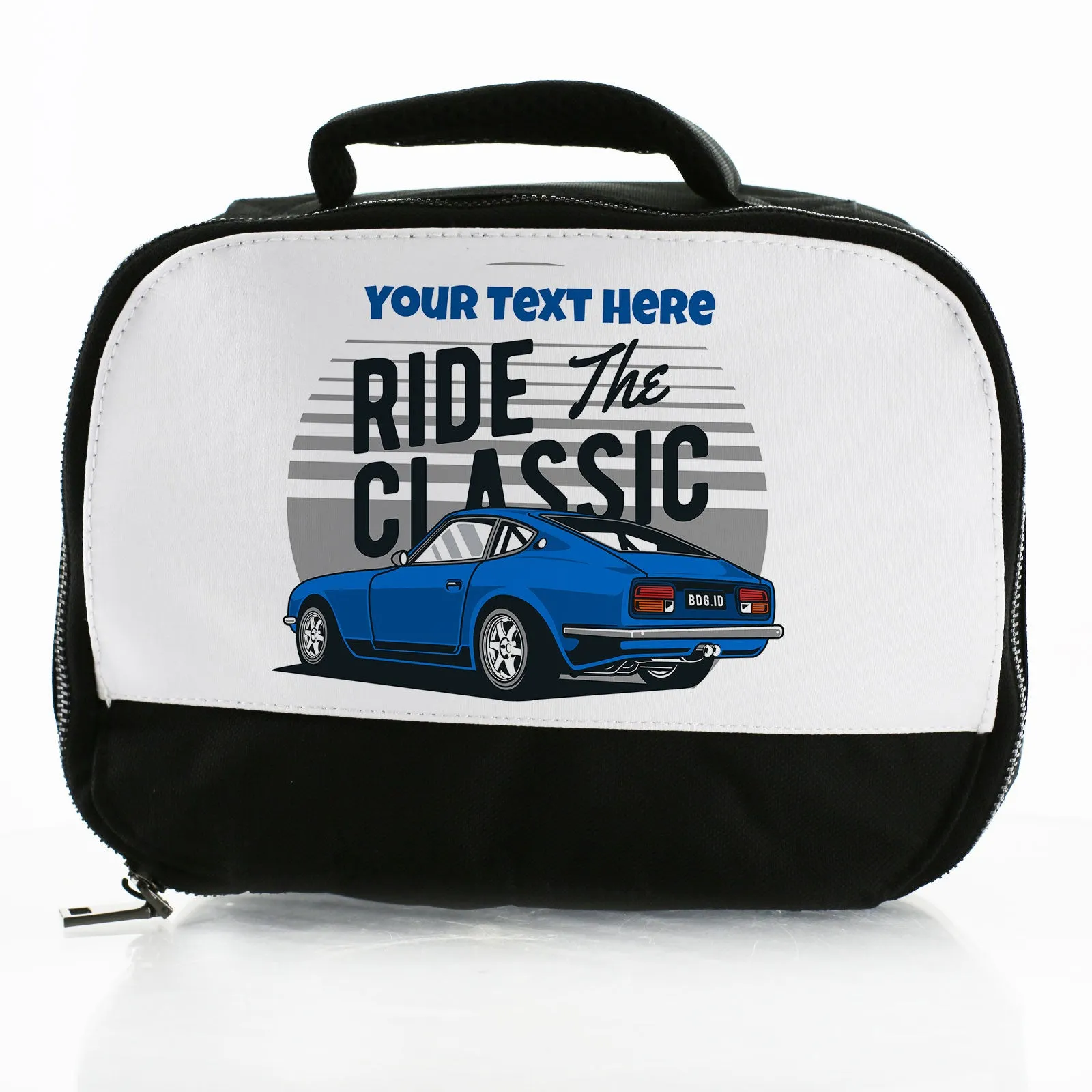 Personalised Lunch Bag with Classic Car & Name