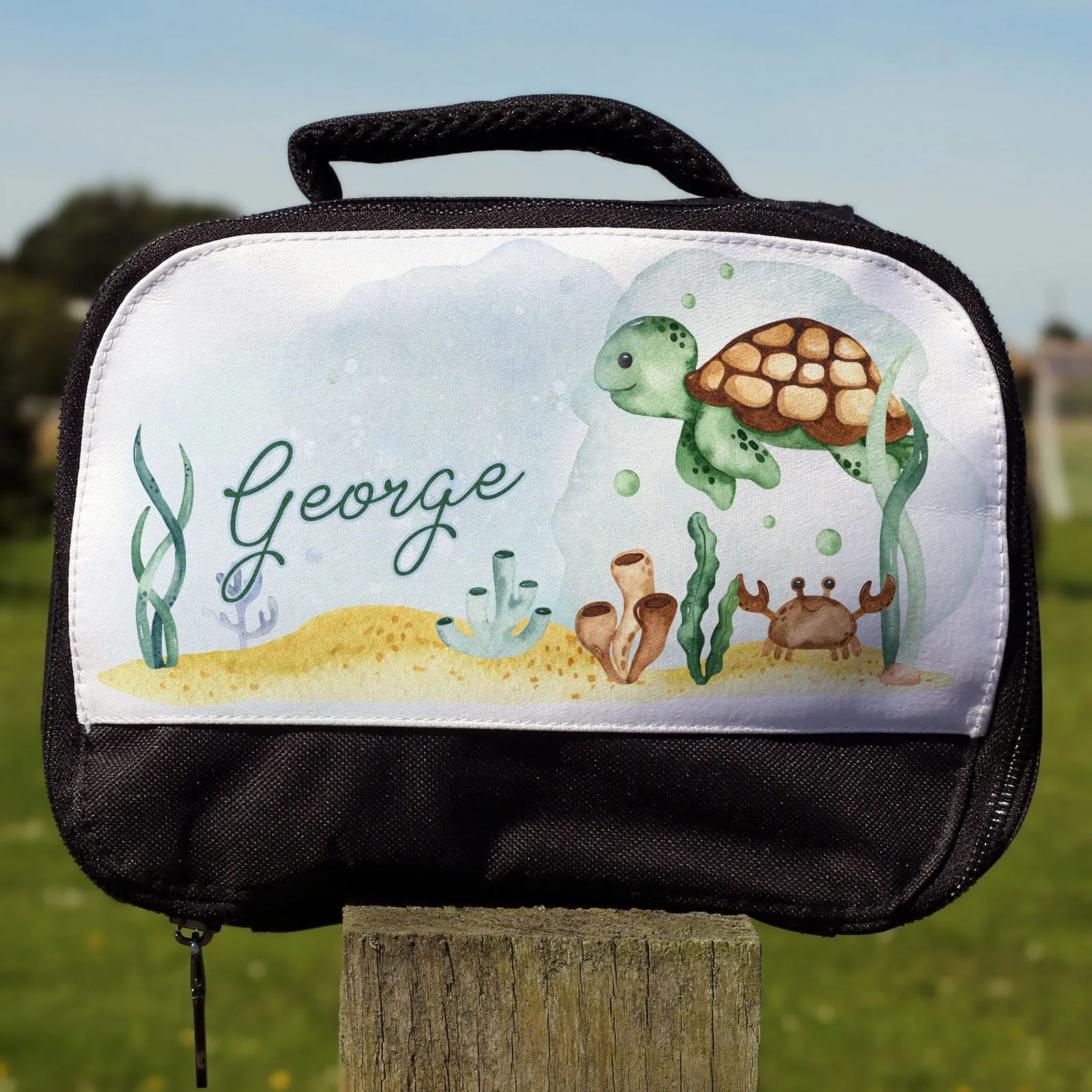 Personalised Lunch Bag with Sea Turtle & Name