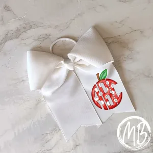 Polka Dot Apple Monogram Bow
