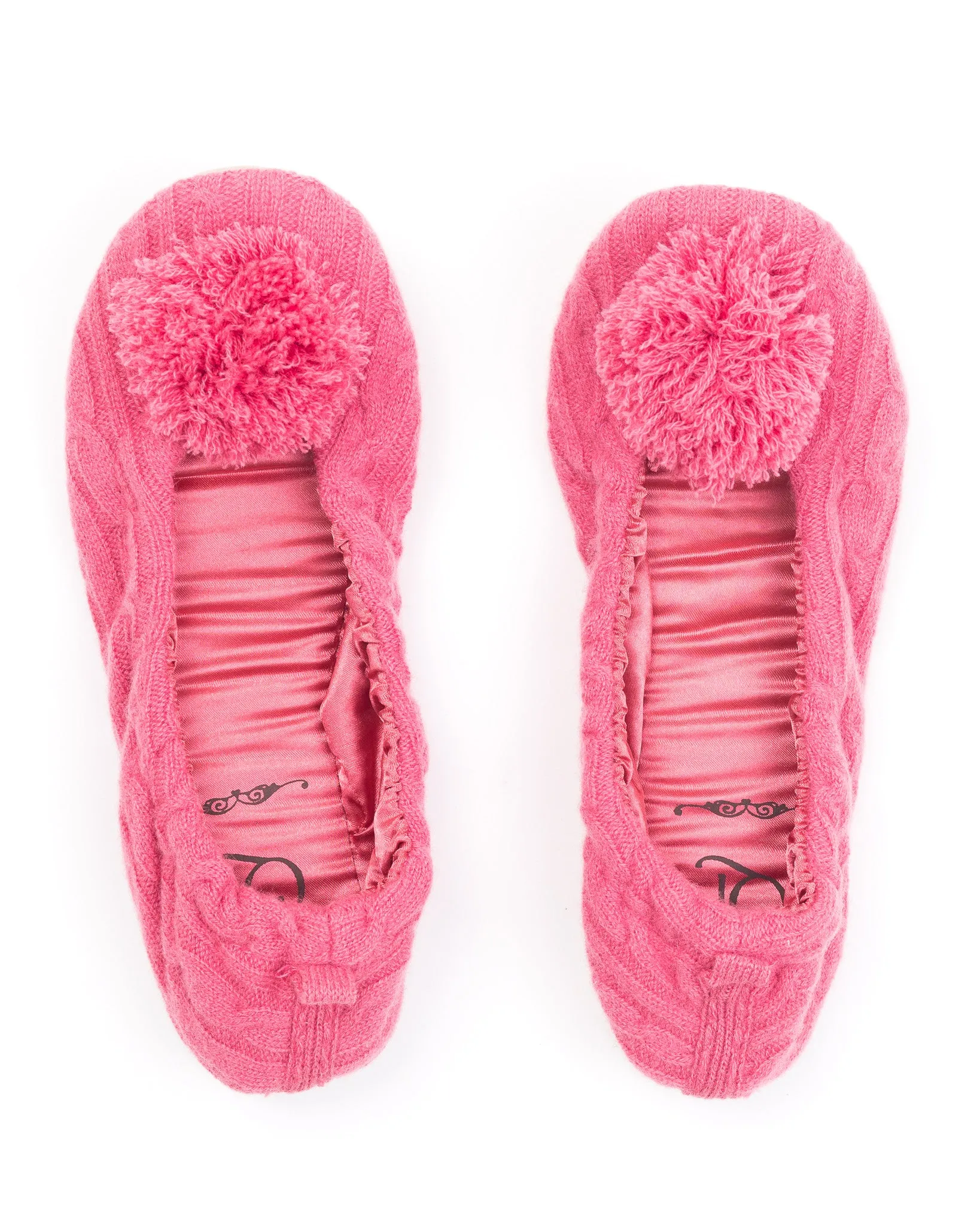 Pom Pom Cashmere Slippers