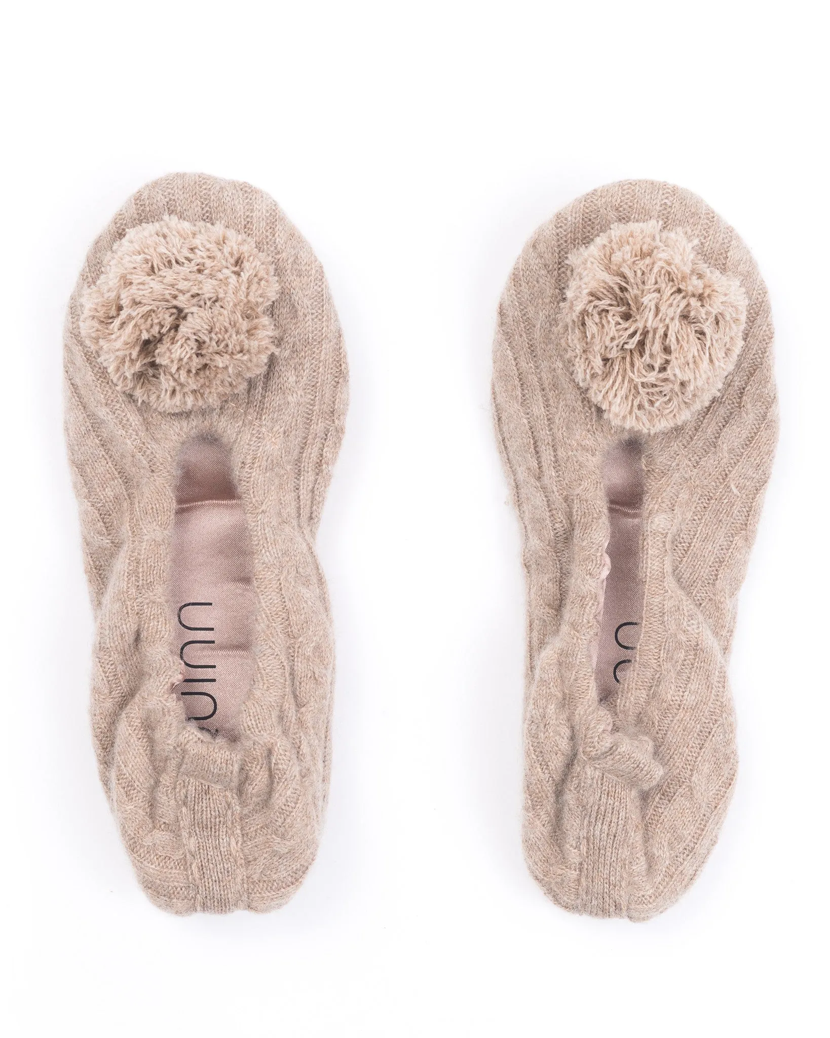 Pom Pom Cashmere Slippers