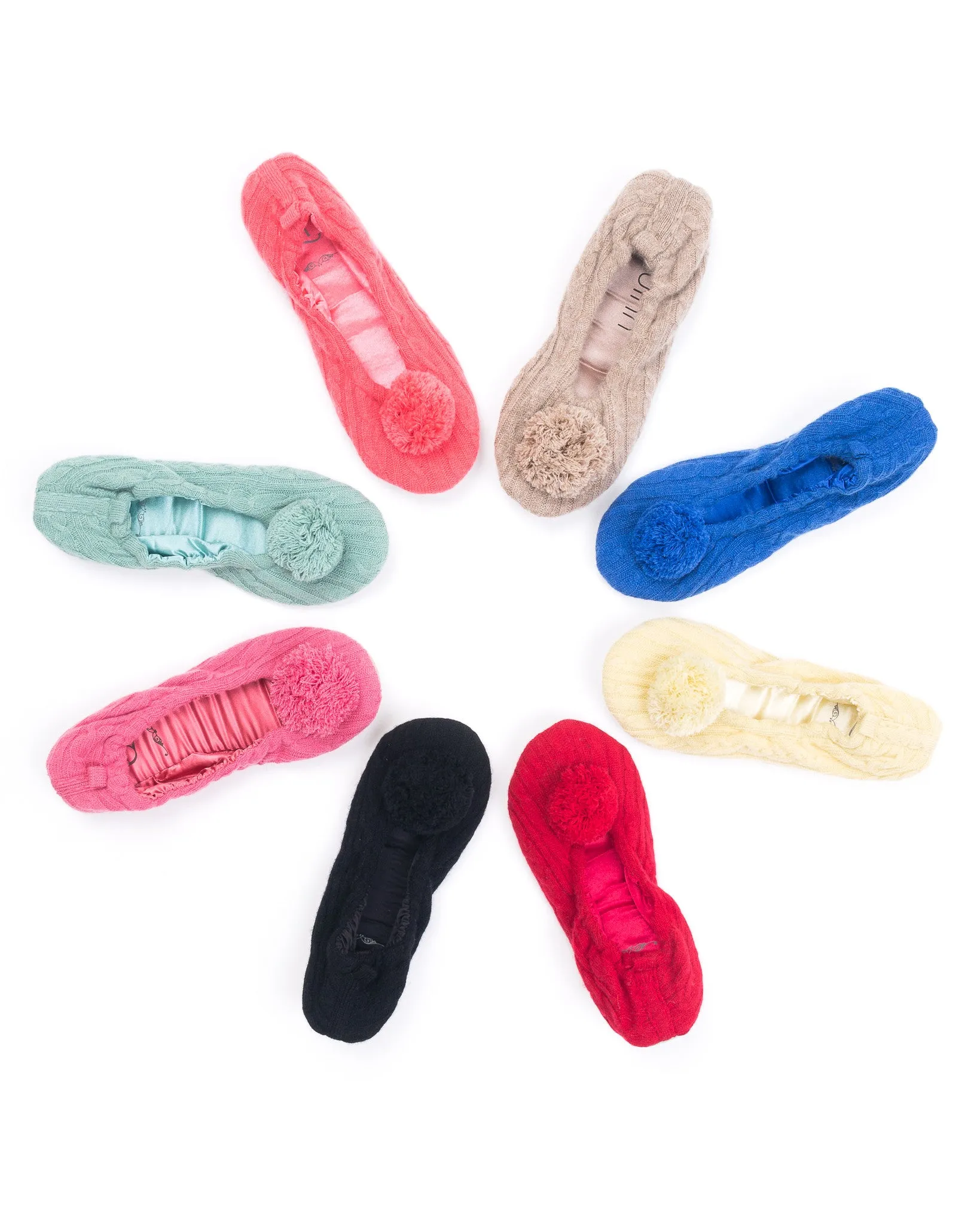 Pom Pom Cashmere Slippers