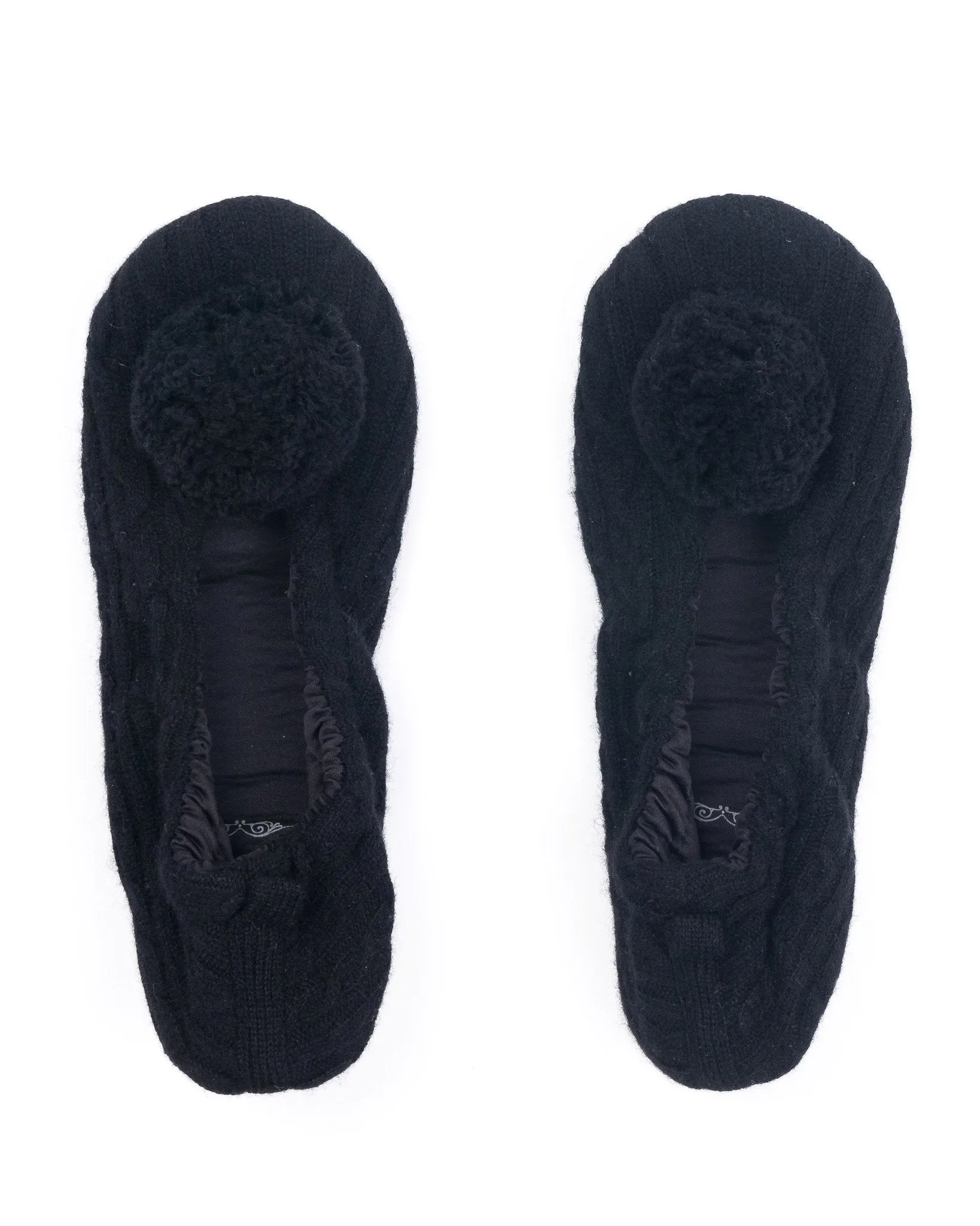 Pom Pom Cashmere Slippers