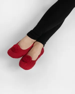 Pom Pom Cashmere Slippers