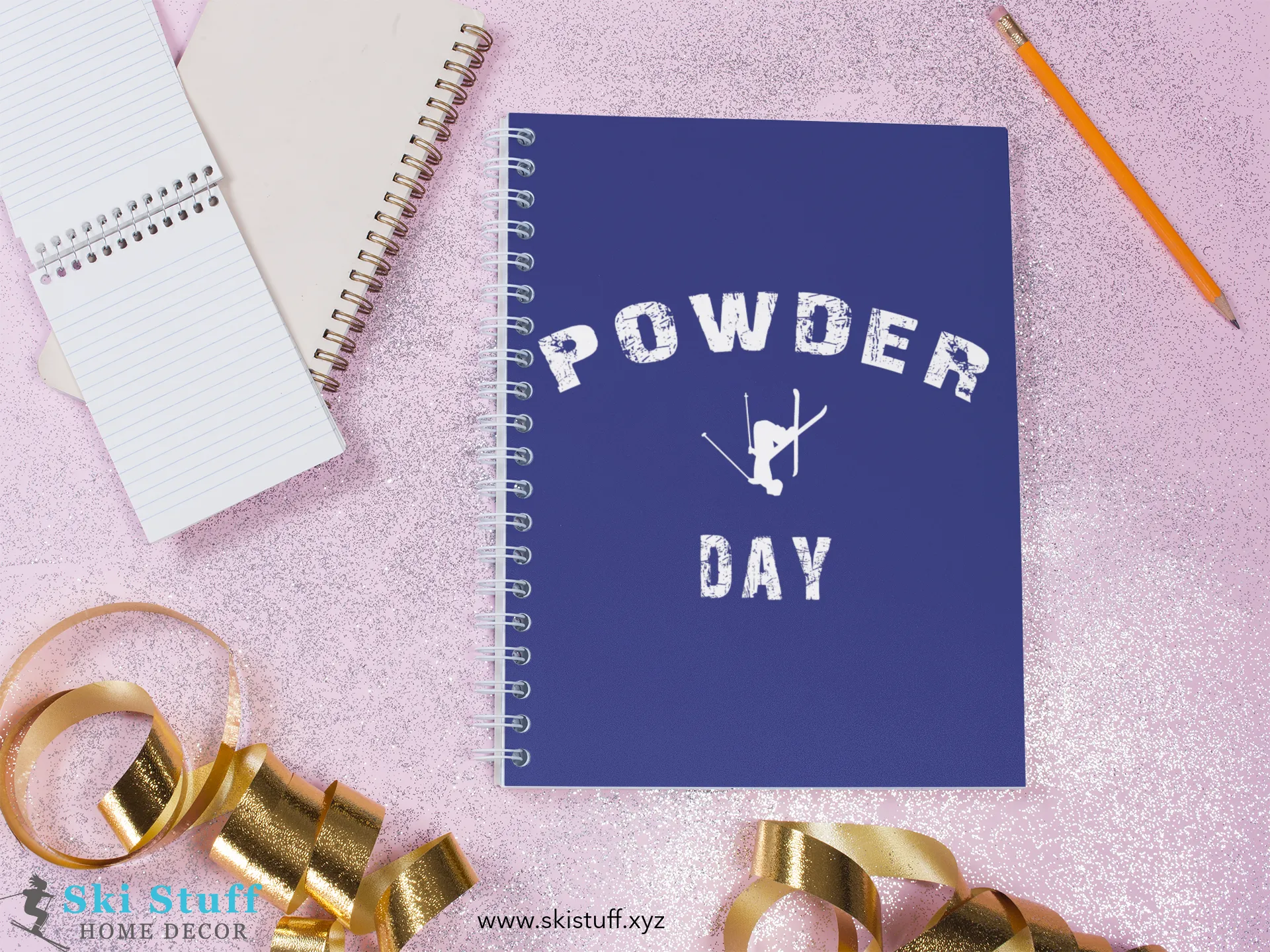 Powder Day - Red - Spiral Notebook