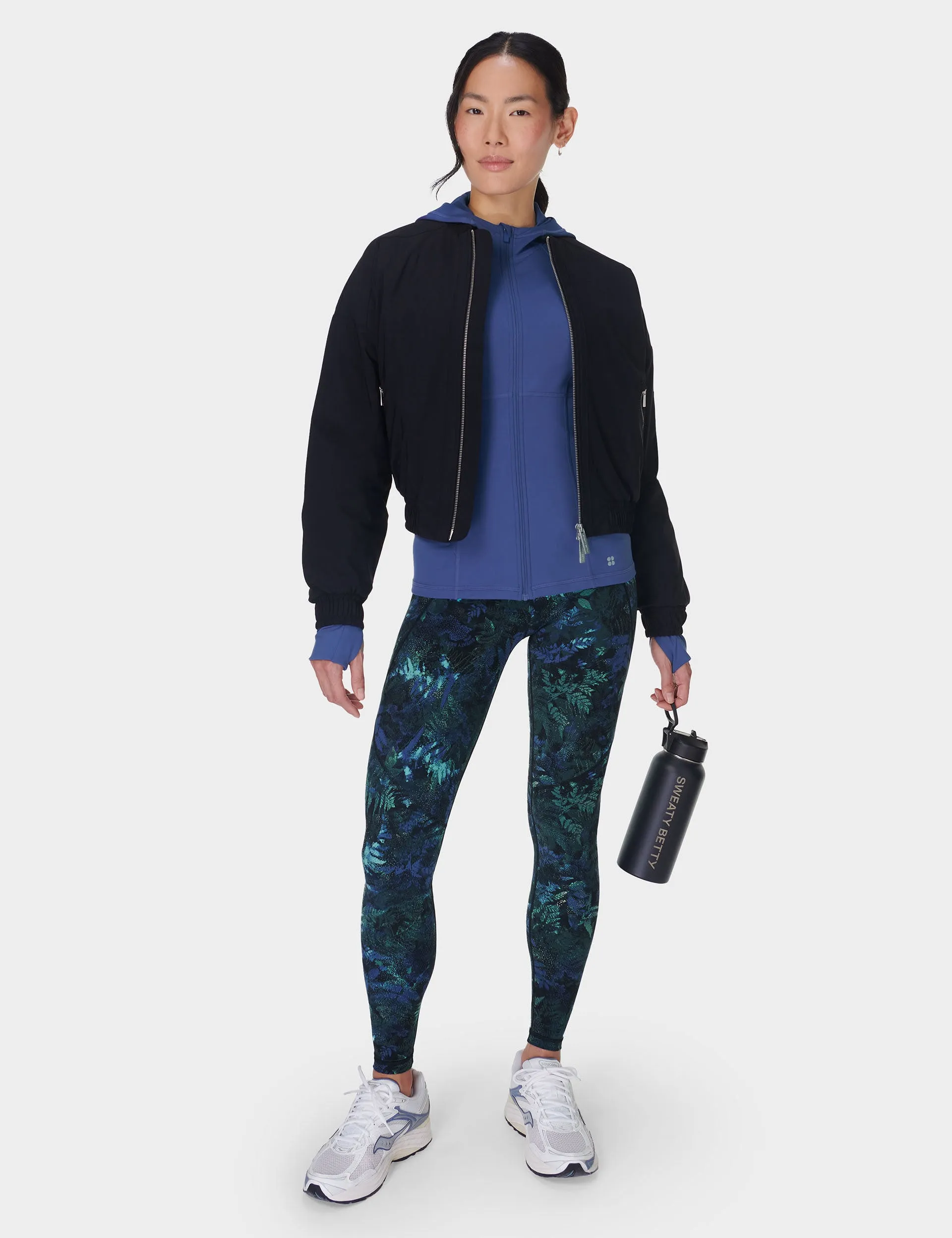 Power 7/8 Gym Leggings - Green Forest Print