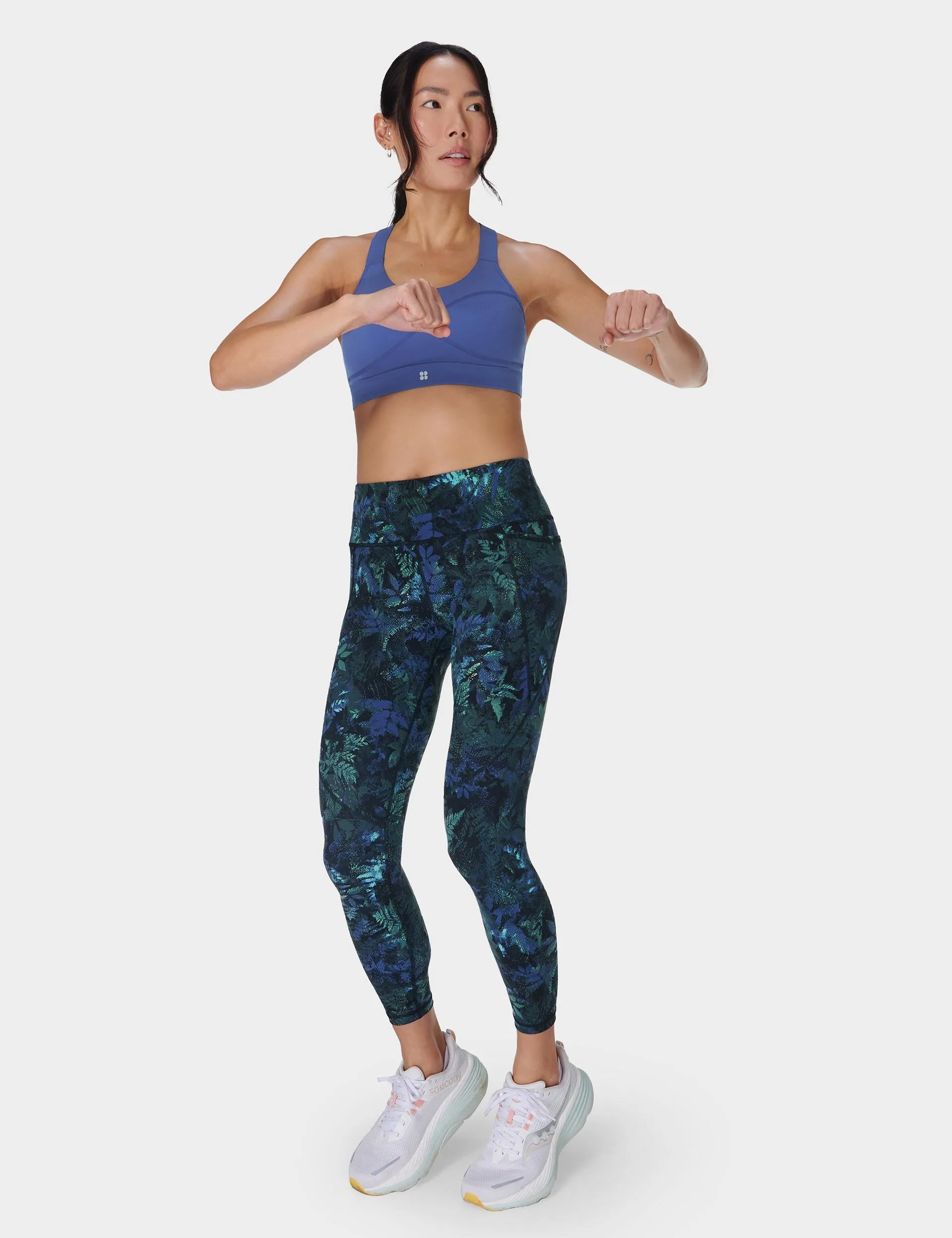 Power 7/8 Gym Leggings - Green Forest Print