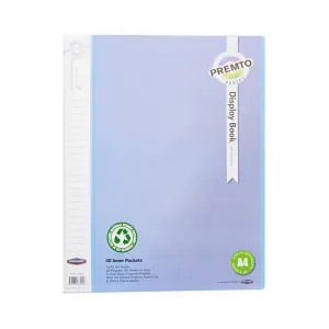 Premto - A4 40 Pocket Display Book - Pastel - Cornflower Blue
