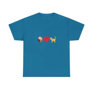 "If I Fits, I Sits" Cat Philosophy Unisex Heavy Cotton Tee