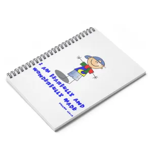 "Wonderfully Made" Autistic Boy Spiral Notebook - Ruled Line