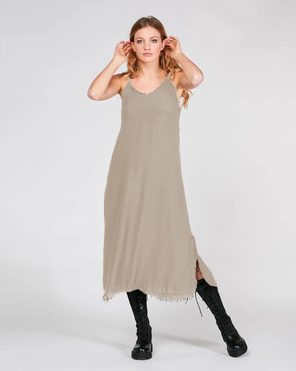 Raw Fray Camisole Dress