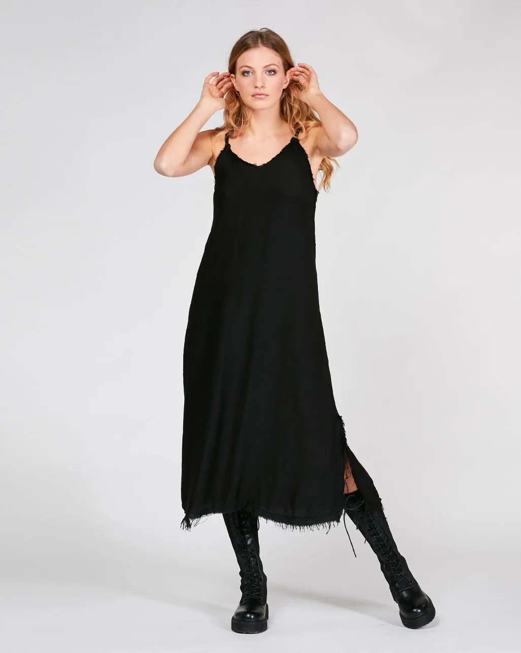 Raw Fray Camisole Dress