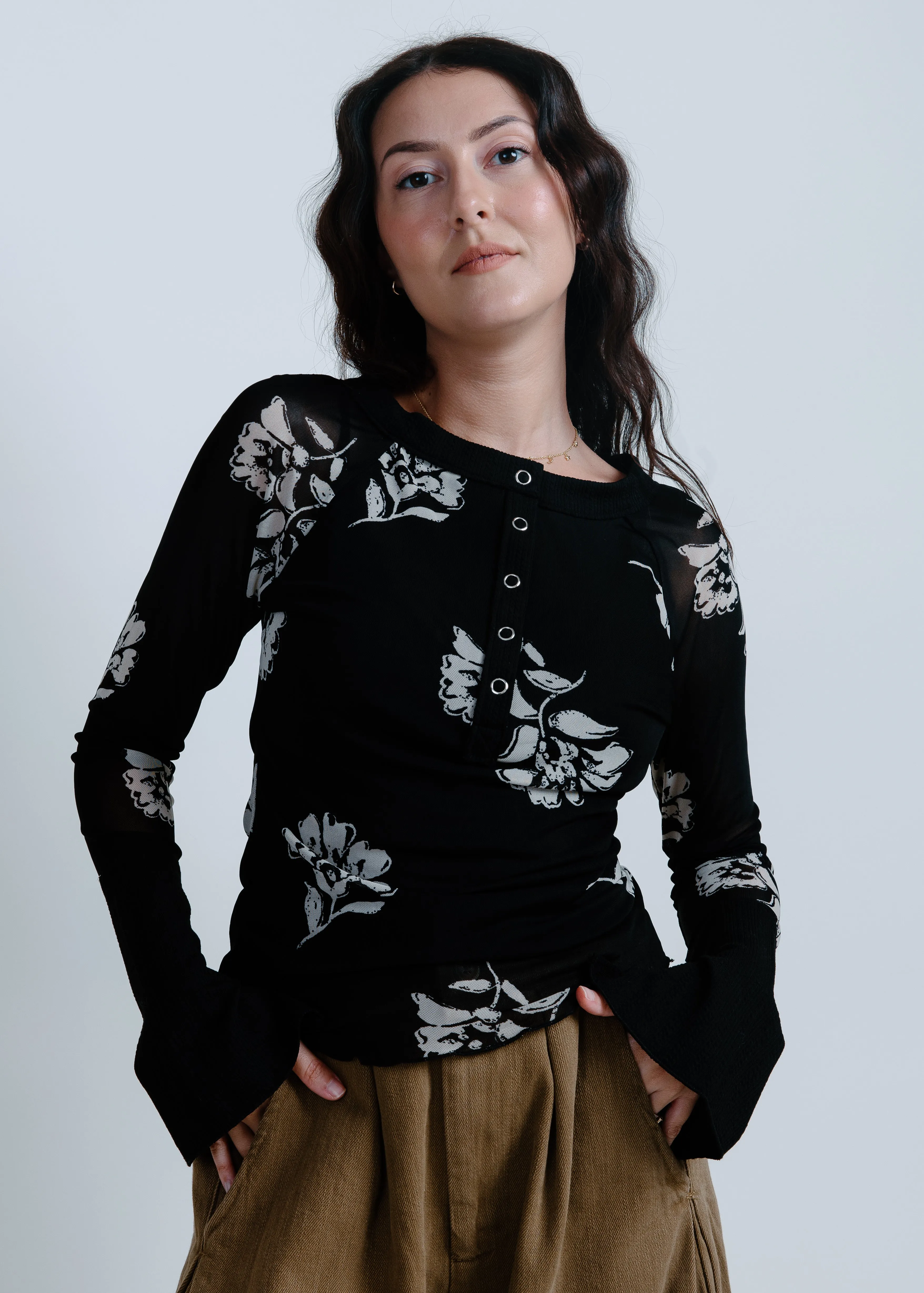 Reagan Floral Mesh Top