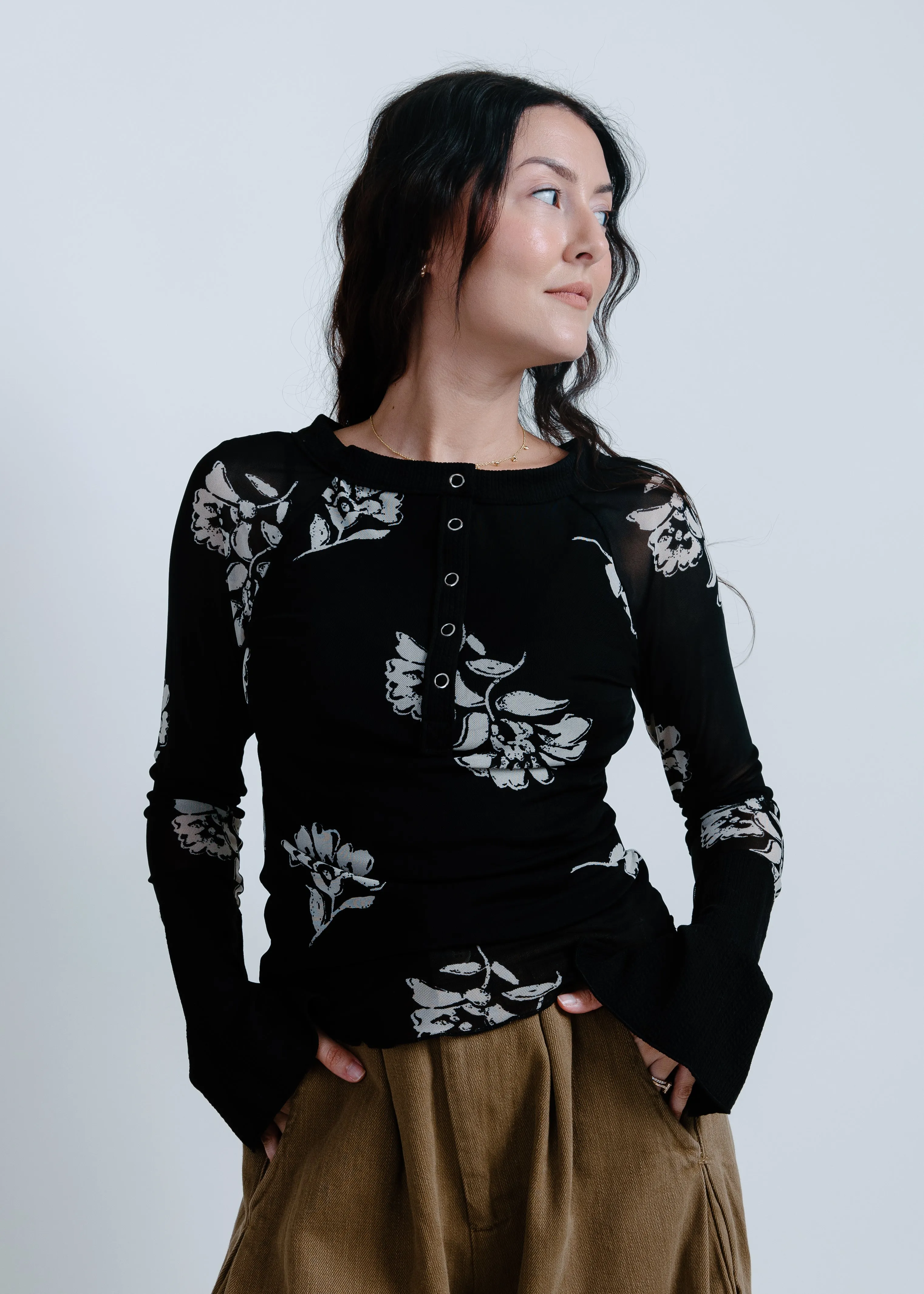 Reagan Floral Mesh Top
