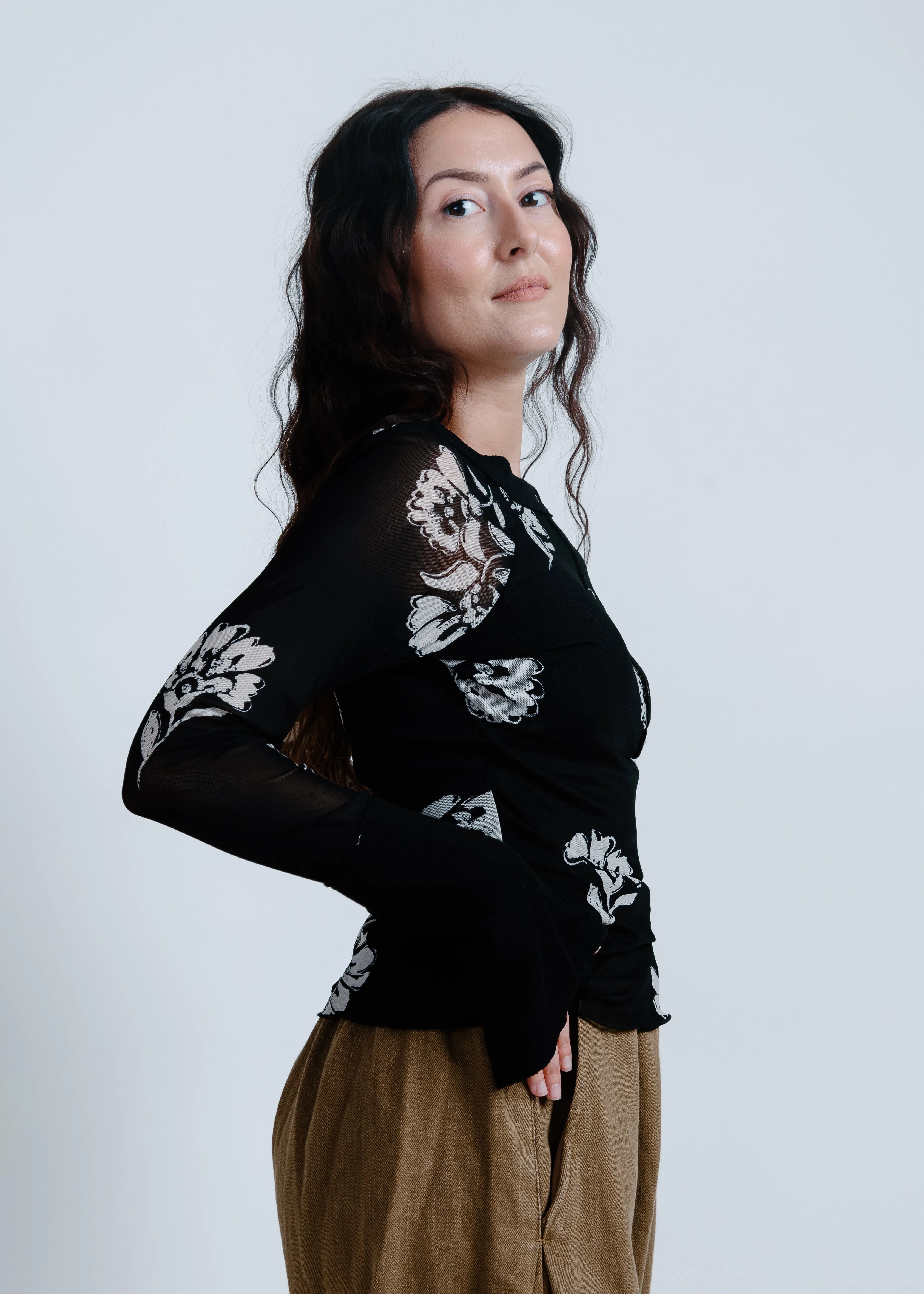 Reagan Floral Mesh Top