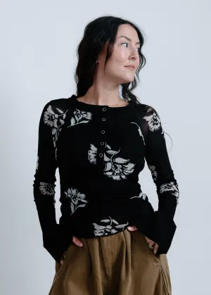 Reagan Floral Mesh Top