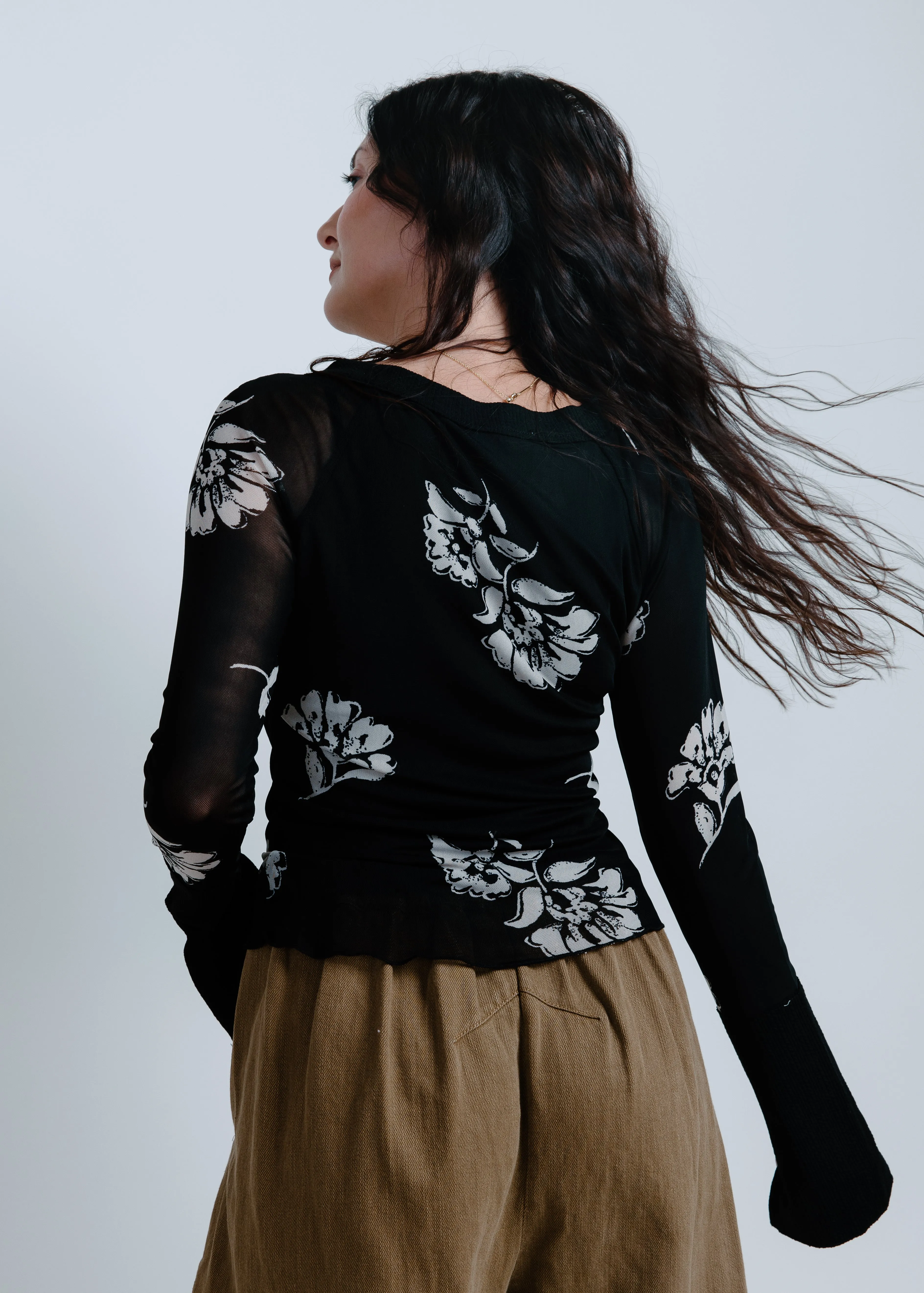 Reagan Floral Mesh Top