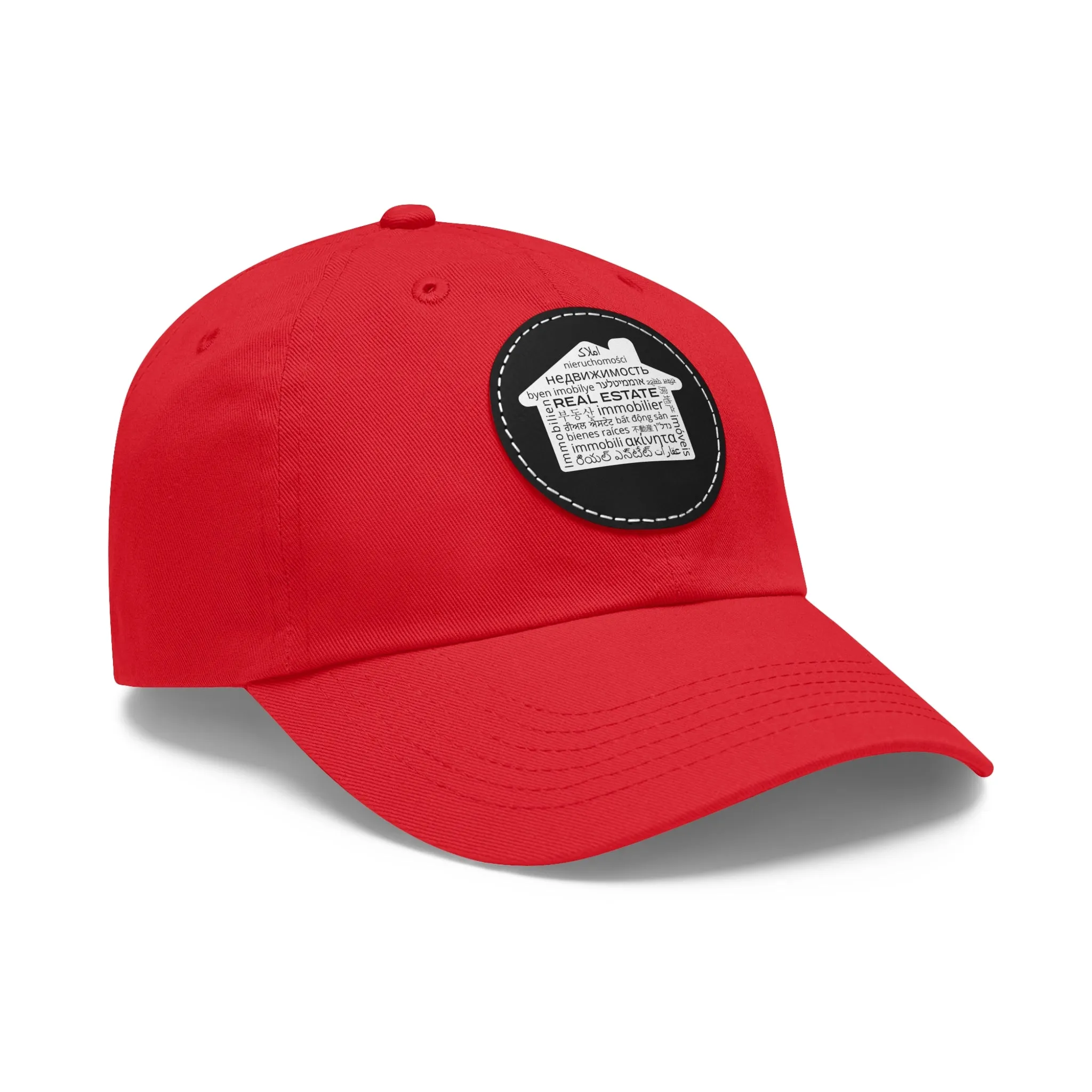 Real Estate Translated Dad Hat with Leather Patch (Round)