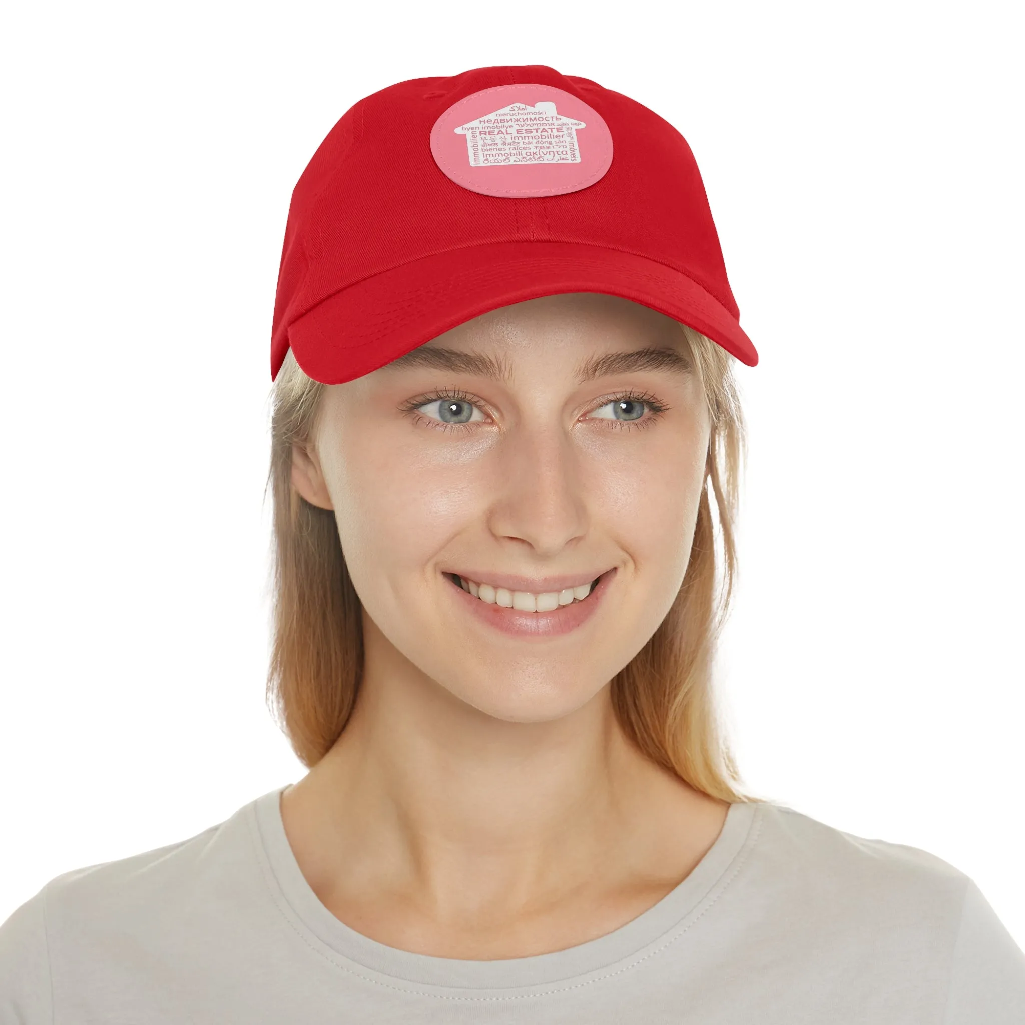 Real Estate Translated Dad Hat with Leather Patch (Round)