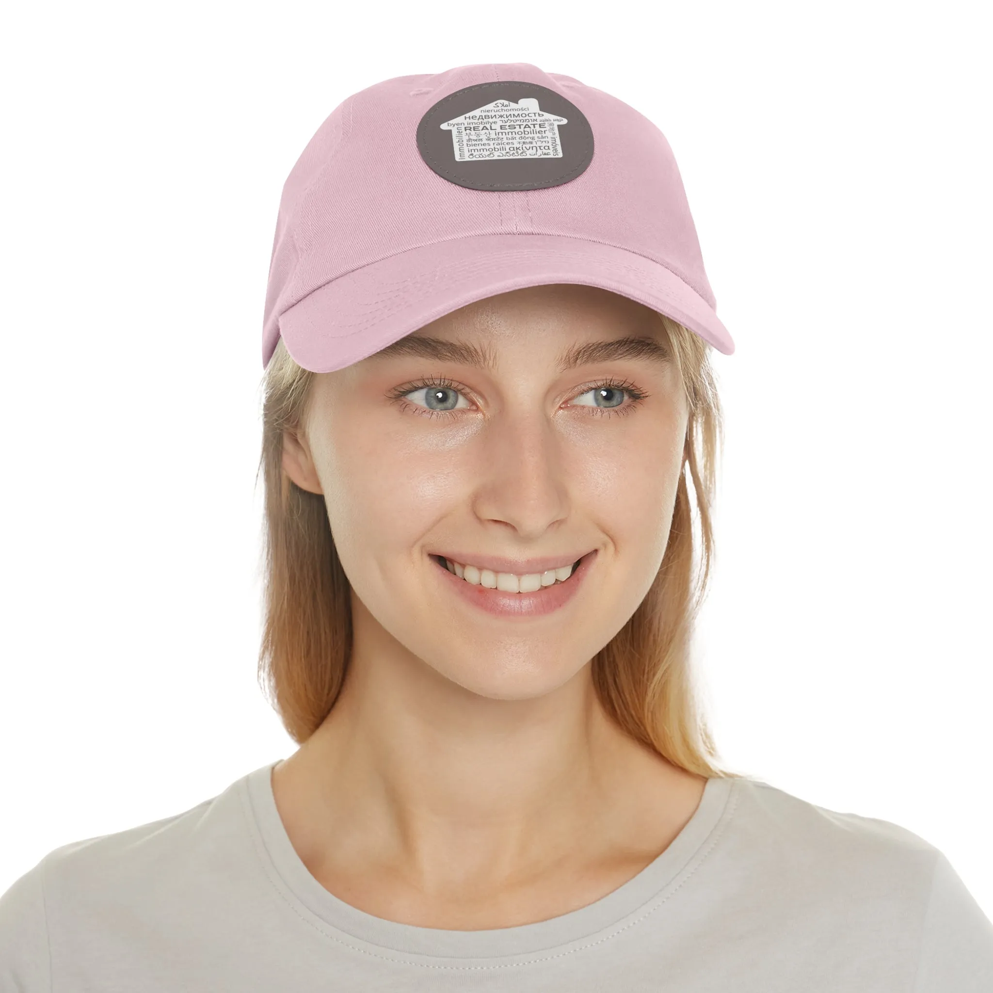 Real Estate Translated Dad Hat with Leather Patch (Round)
