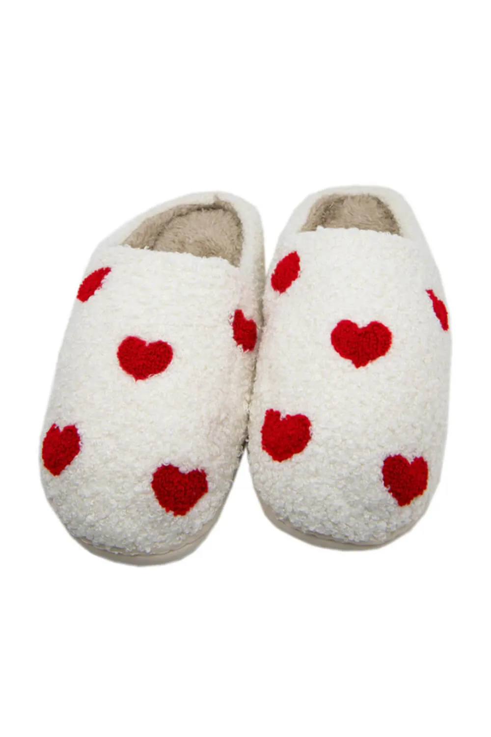 Red Heart Slippers for Women in White | KDC-SLPR-101-WHT