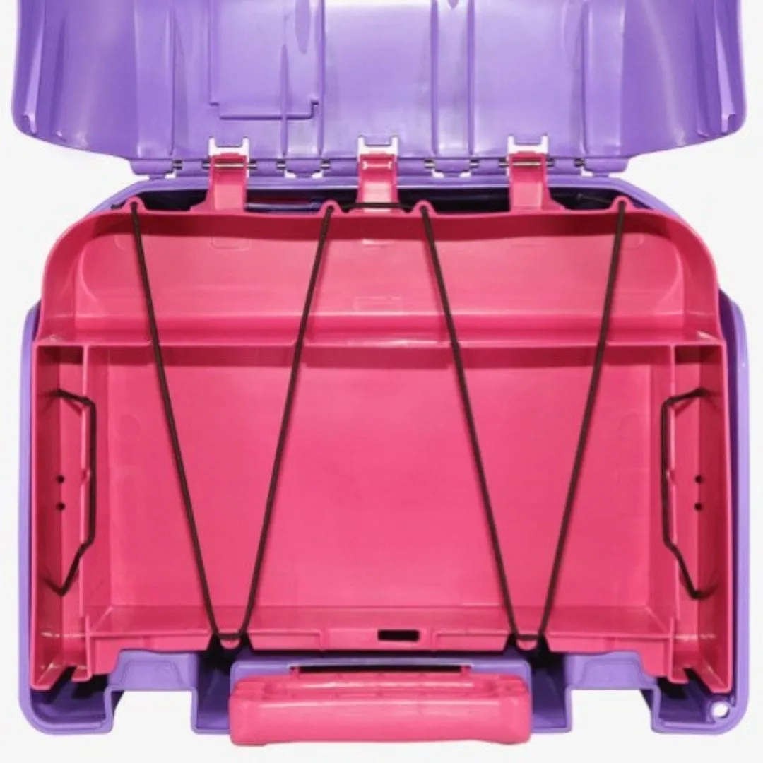 Rolo Xl School Trolley Bag   Free Dividers Purple & Pink